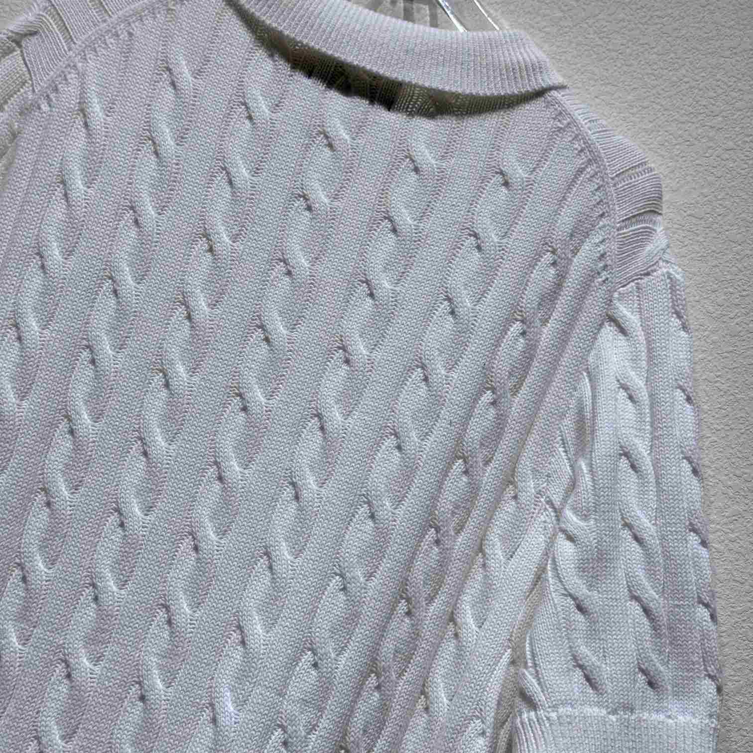 Ralph Lauren Cable-Knit Cotton Polo-Collar Sweater - FashionPlug