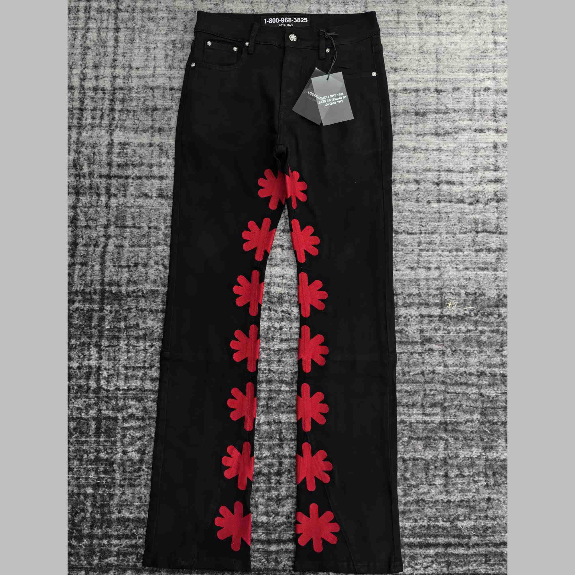 Lost Shadows  Red Waxed Denim   709 - FashionPlug