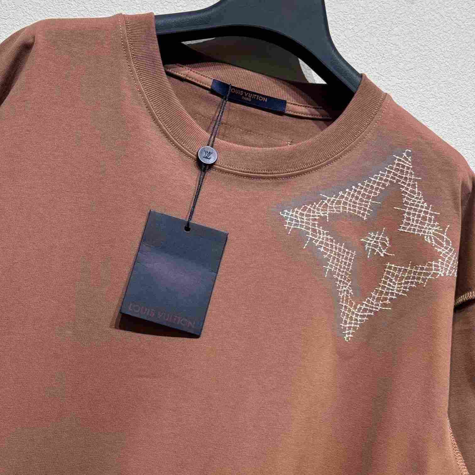 Louis Vuitton Short-Sleeved Cotton Crewneck    - FashionPlug