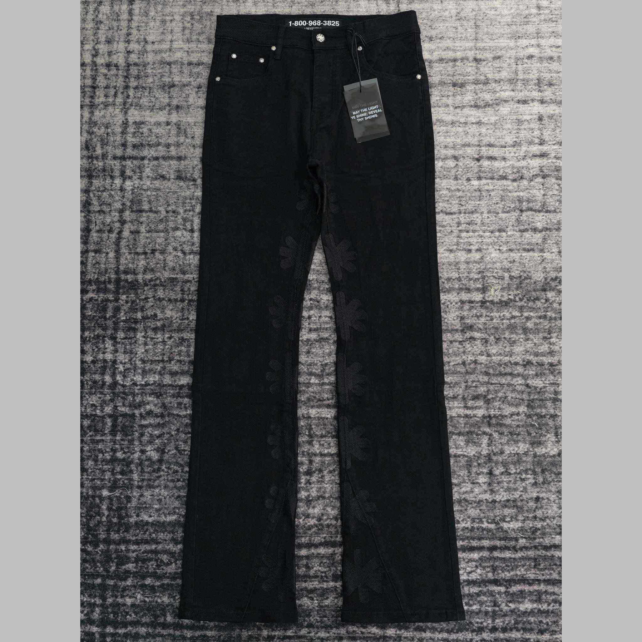 Lost Shadows Black Waxed Denim   707 - FashionPlug