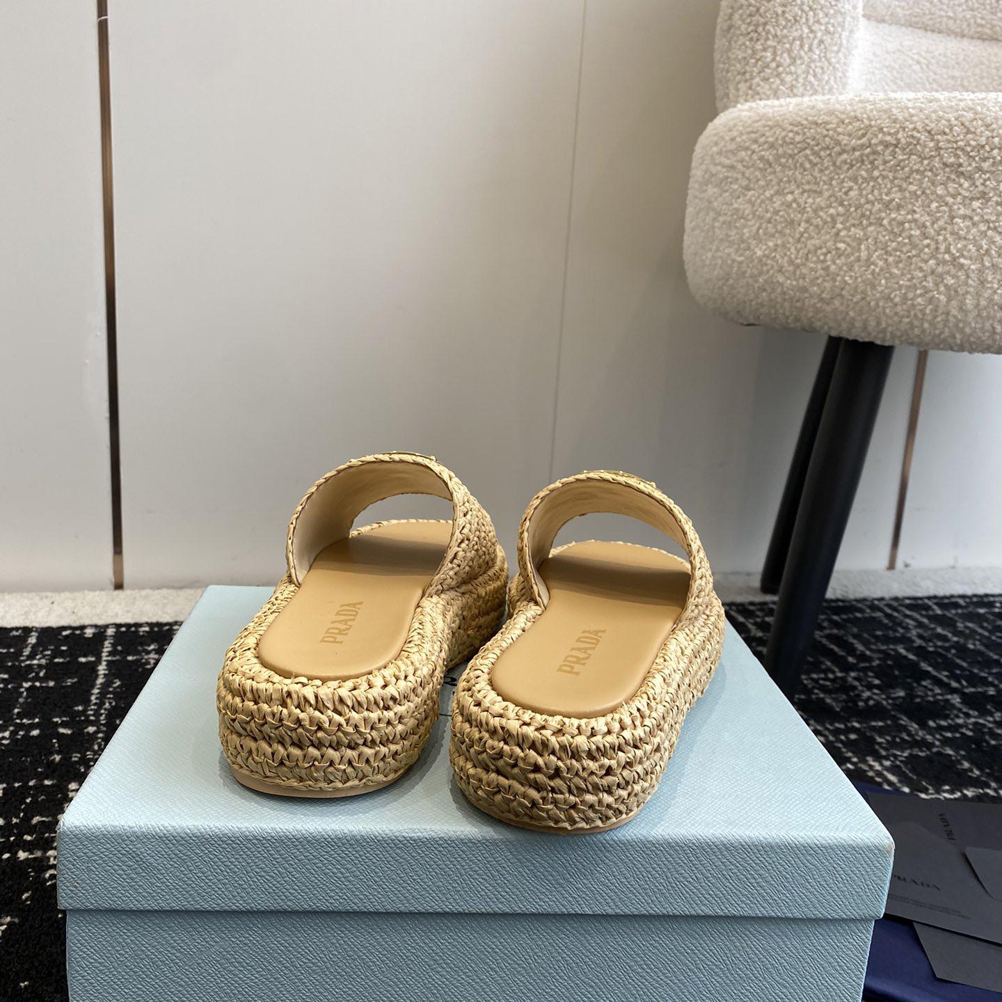 Prada Crochet Flatform Slides - FashionPlug
