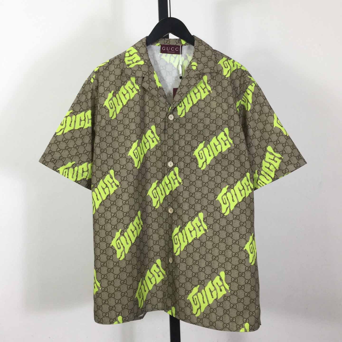 Gucci Printed Cotton Poplin Bowling Shirt - FashionPlug
