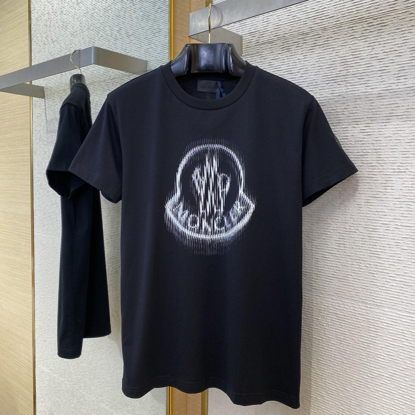 Moncler Blurred Logo Cotton T-shirt - FashionPlug
