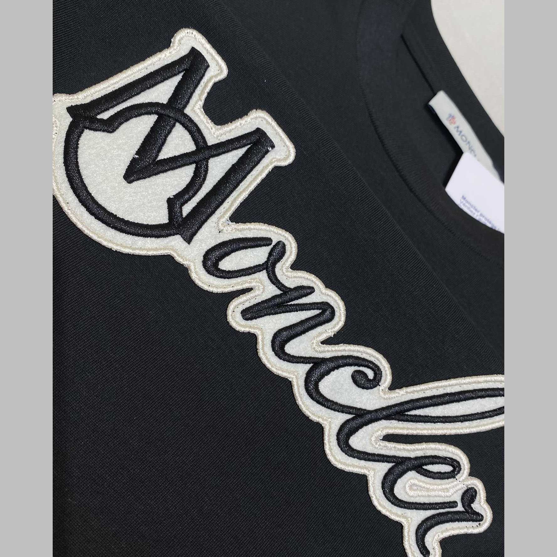 Moncler Embroidered Varsity Logo Cotton T-shirt - FashionPlug