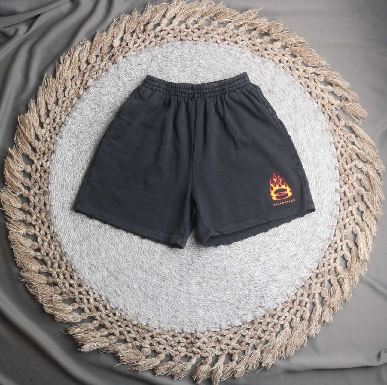 Balenciaga Burning Unity Arch Molleton Shorts  - FashionPlug