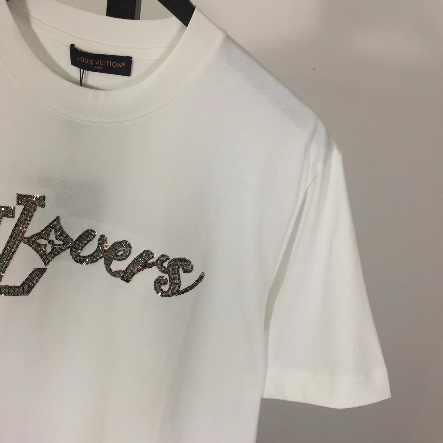 Louis Vuitton LV Vers Embellished Short-Sleeved T-Shirt   - FashionPlug