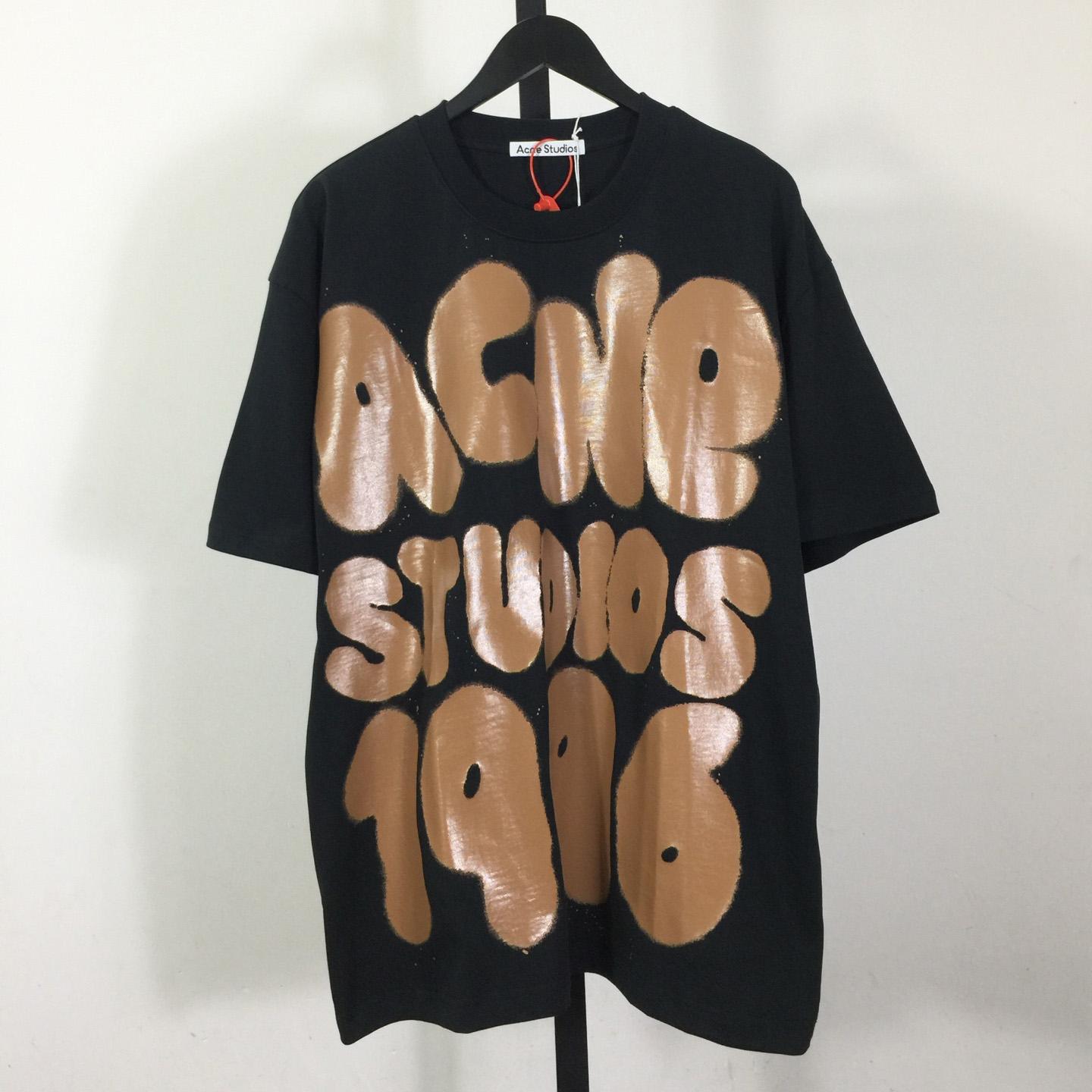 Acne Studios  T-shirt logo - Relaxed unisex fit - Black - FashionPlug