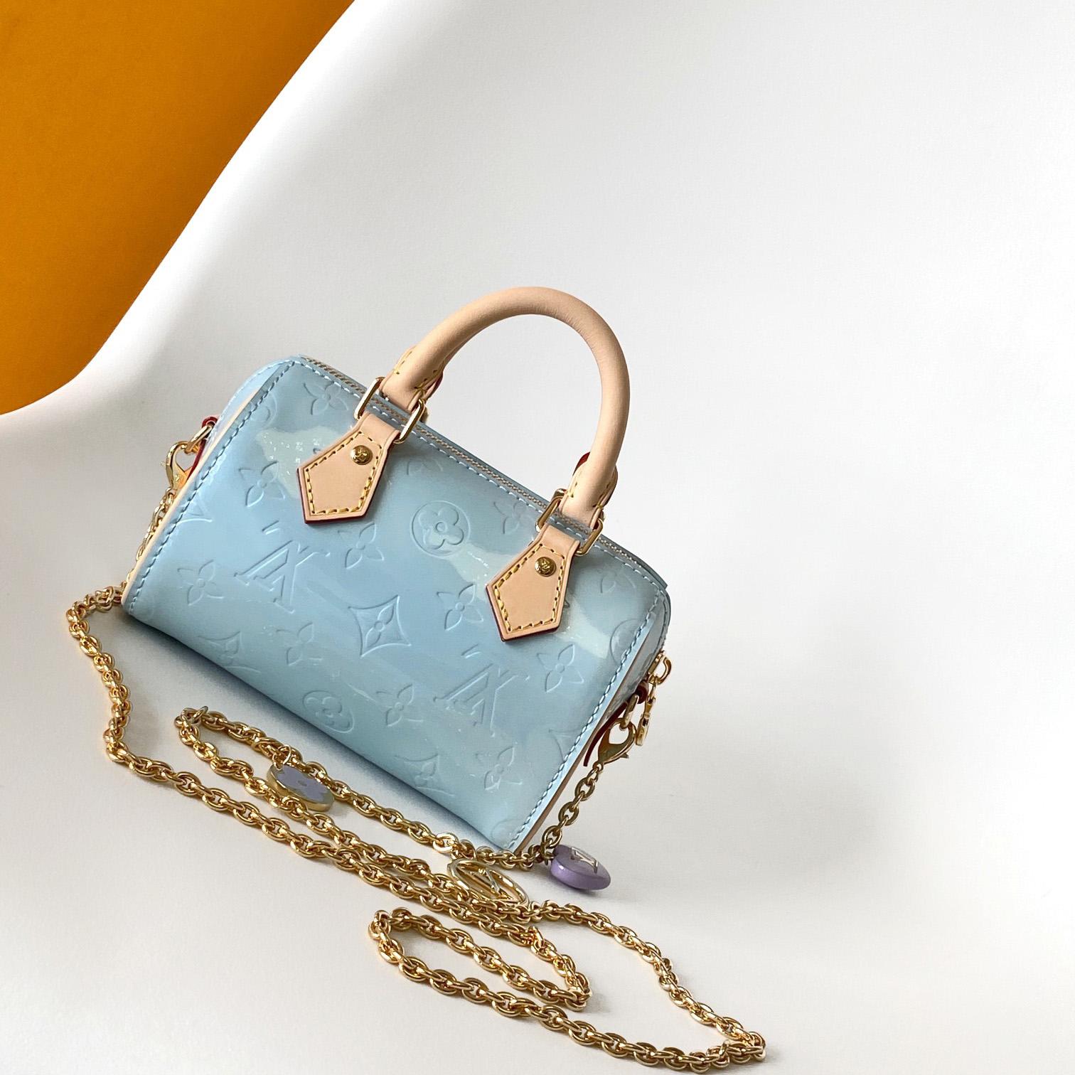 Louis Vuitton Nano Speedy Monogram Vernis Leather  16x10x7.5cm  M83000 - FashionPlug