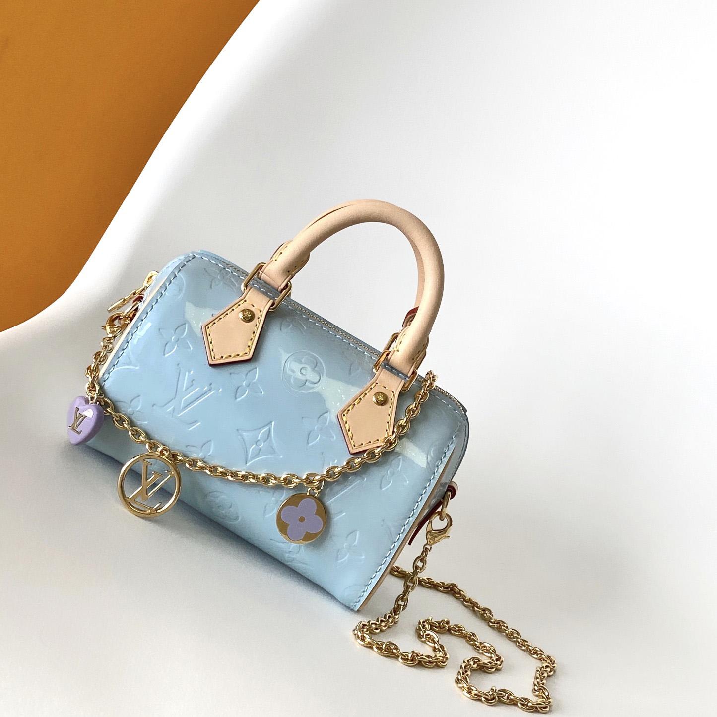 Louis Vuitton Nano Speedy Monogram Vernis Leather  16x10x7.5cm  M83000 - FashionPlug