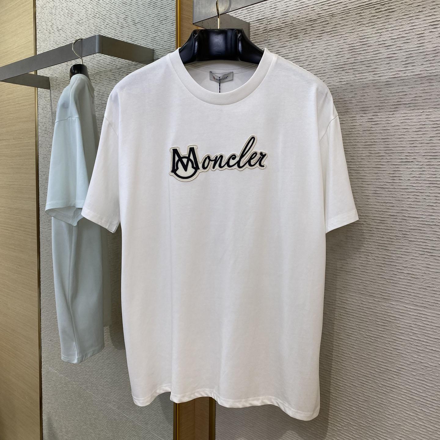 Moncler Embroidered Varsity Logo Cotton T-shirt - FashionPlug