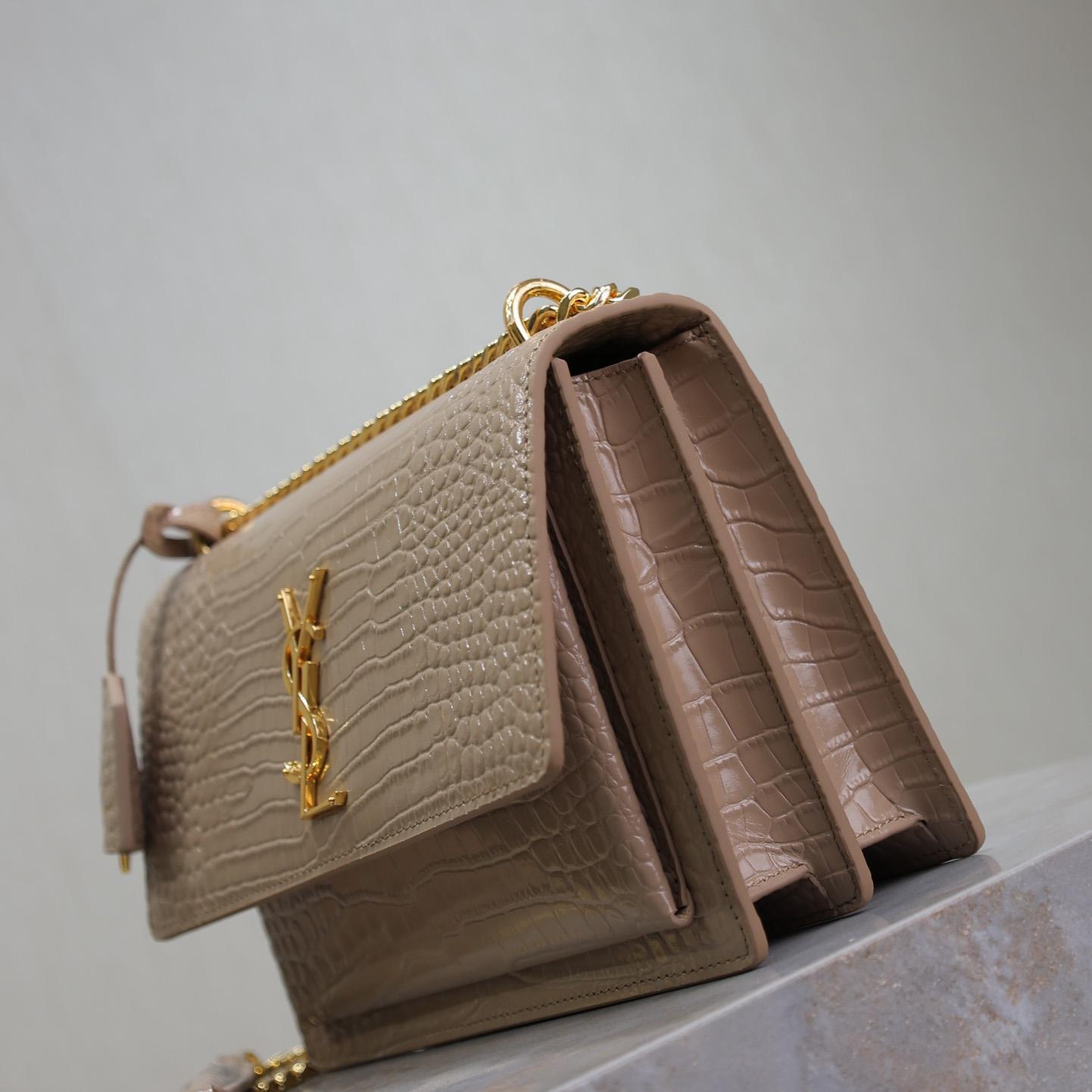 Saint Laurent Women Sunset Medium Leather Shoulder Bag （22x8x16 cm） - FashionPlug