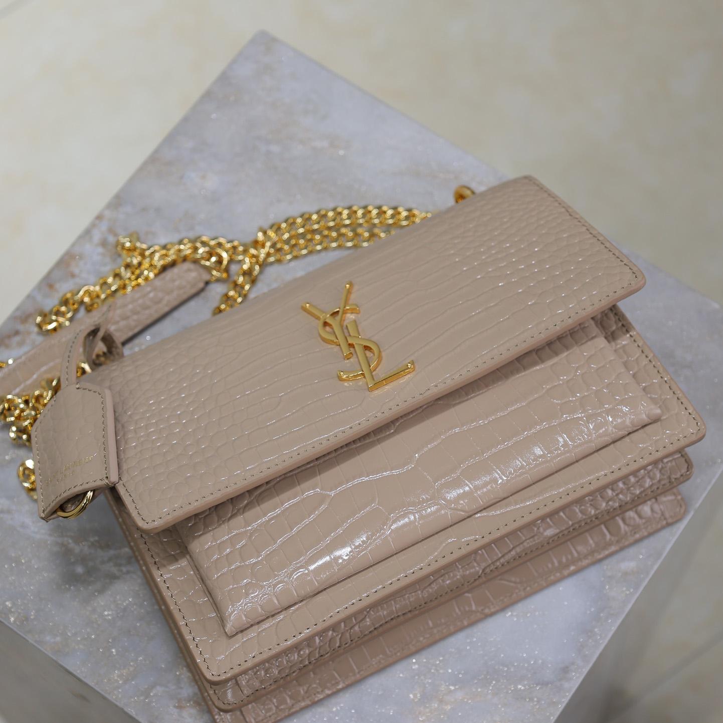 Saint Laurent Women Sunset Medium Leather Shoulder Bag （22x8x16 cm） - FashionPlug
