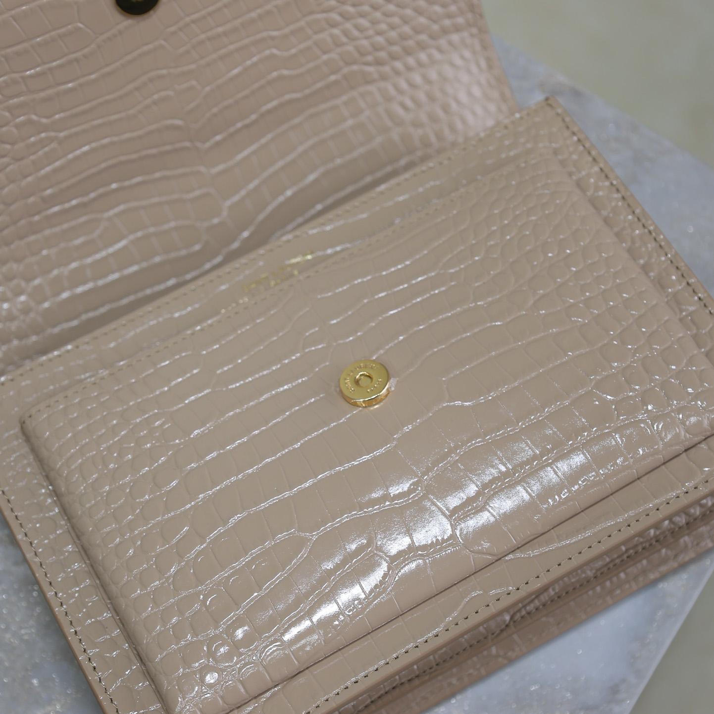Saint Laurent Women Sunset Medium Leather Shoulder Bag （22x8x16 cm） - FashionPlug