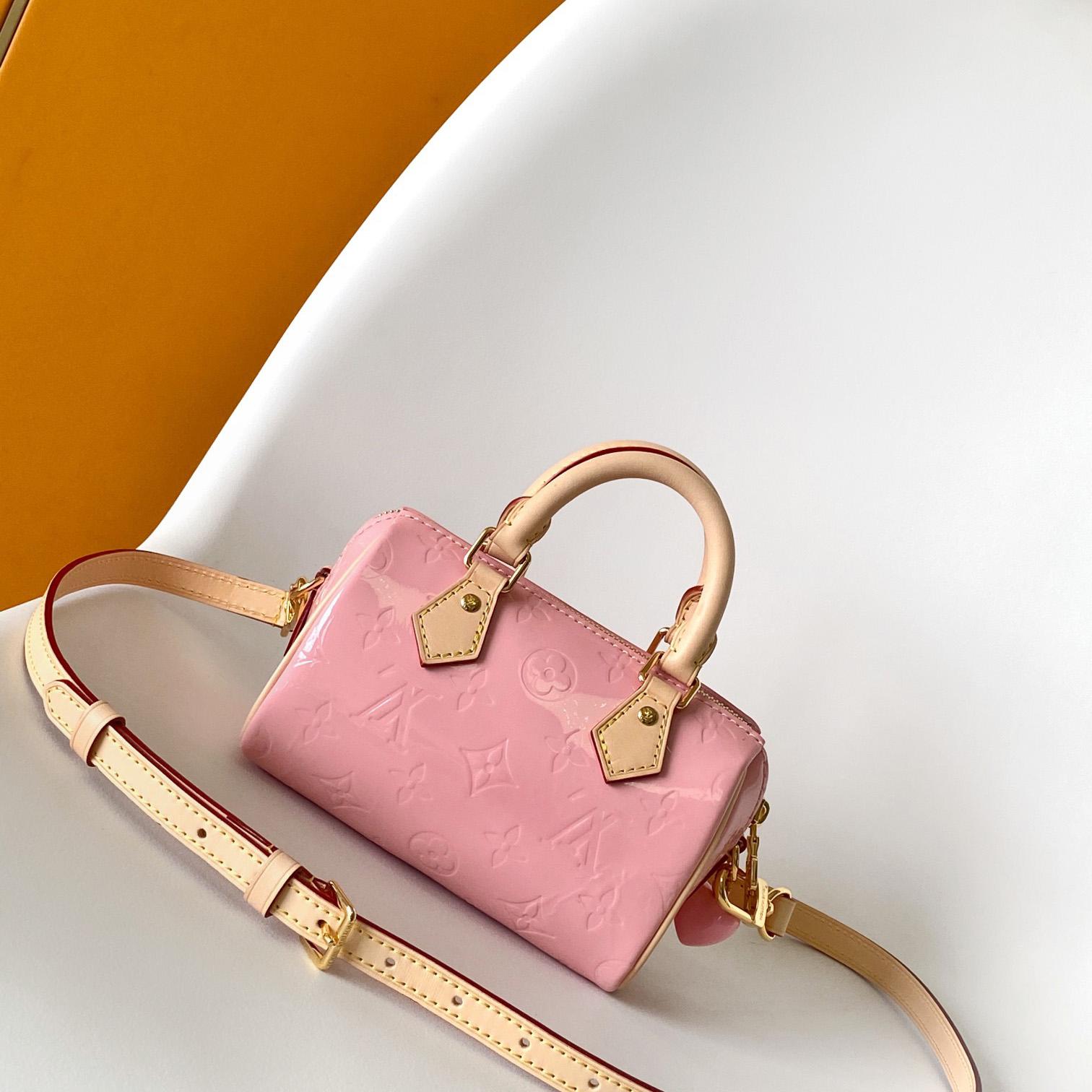 Louis Vuitton Nano Speedy Monogram Vernis Leather  16x10x7.5cm  M81879 - FashionPlug