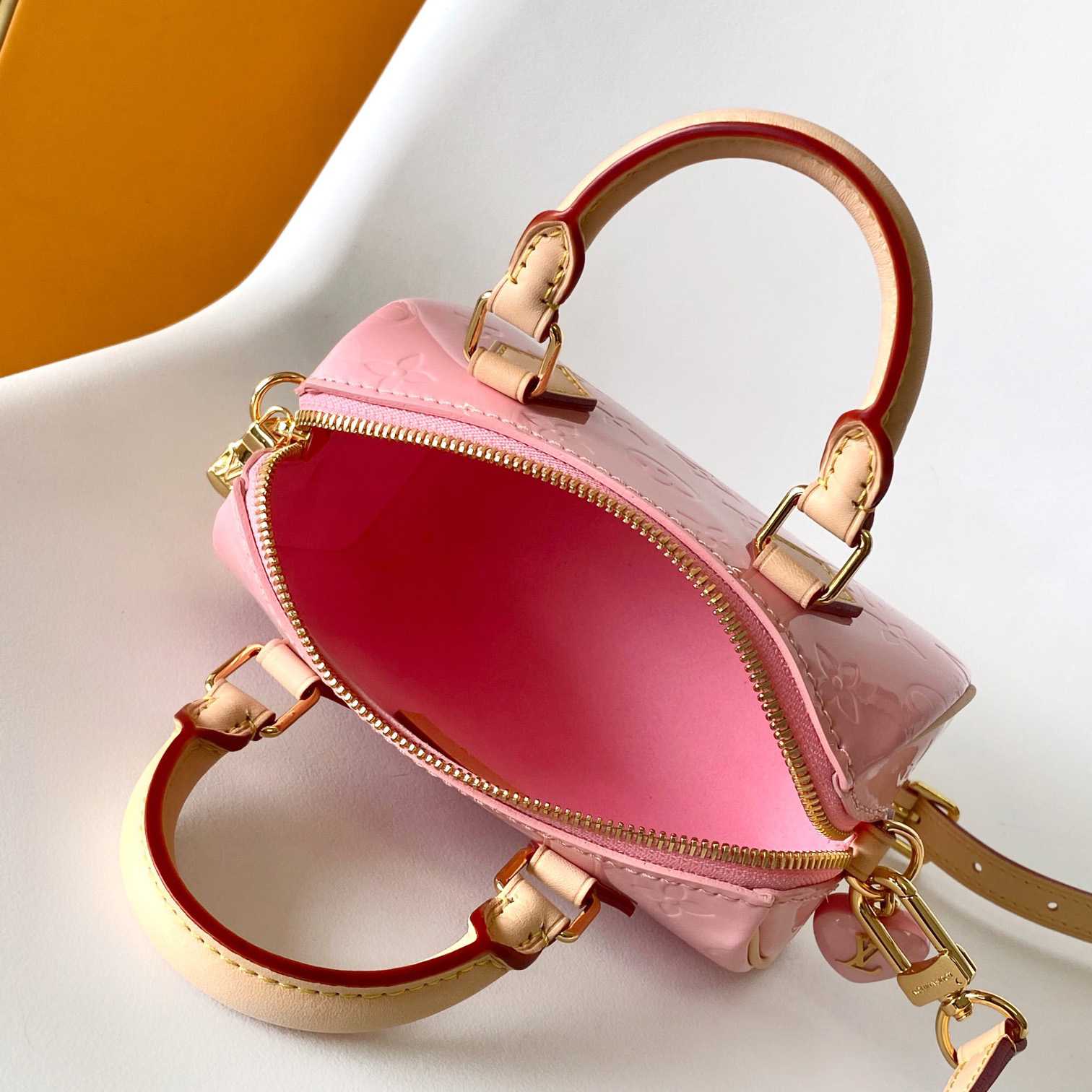Louis Vuitton Nano Speedy Monogram Vernis Leather  16x10x7.5cm  M81879 - FashionPlug