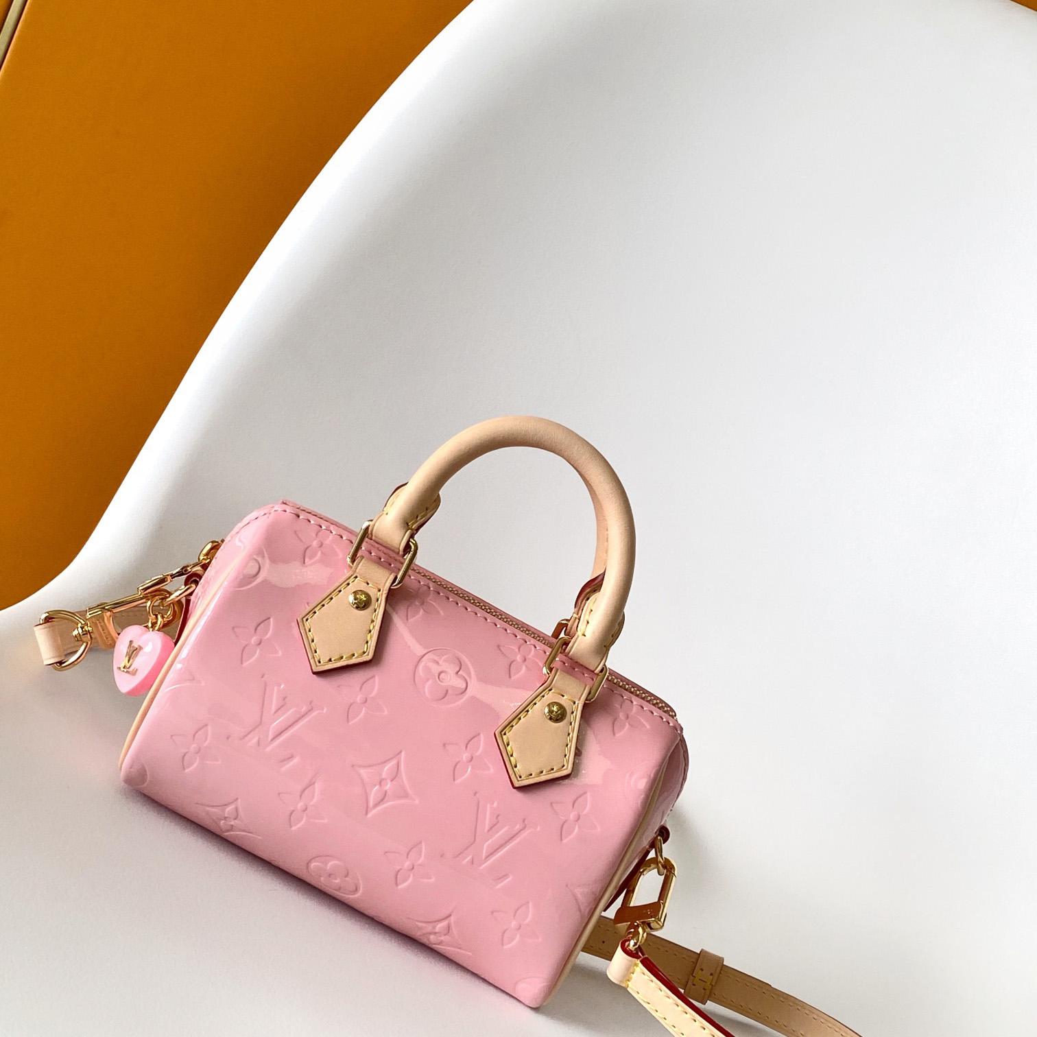 Louis Vuitton Nano Speedy Monogram Vernis Leather  16x10x7.5cm  M81879 - FashionPlug