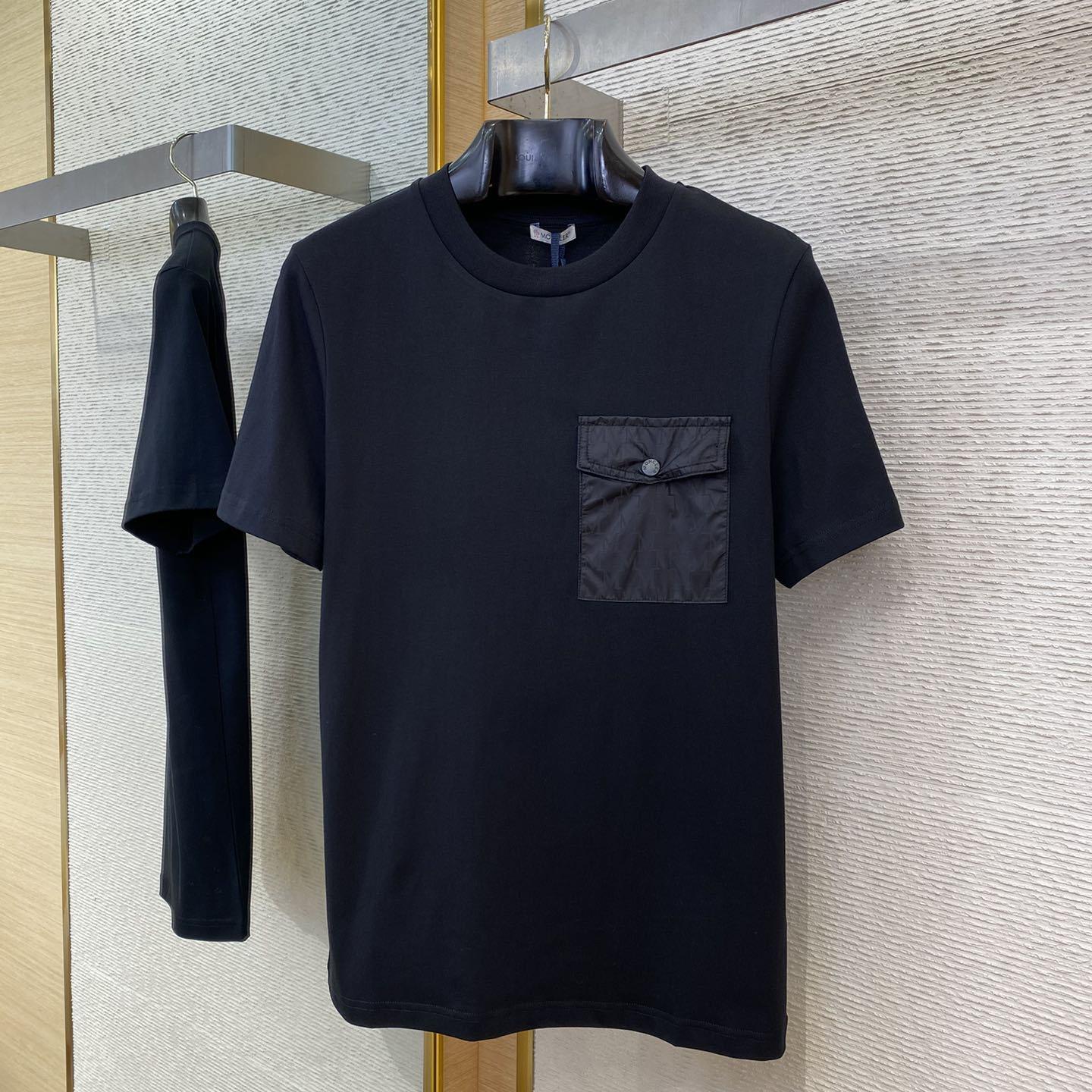 Moncler Monogram Cotton T-shirt With Pocket - FashionPlug