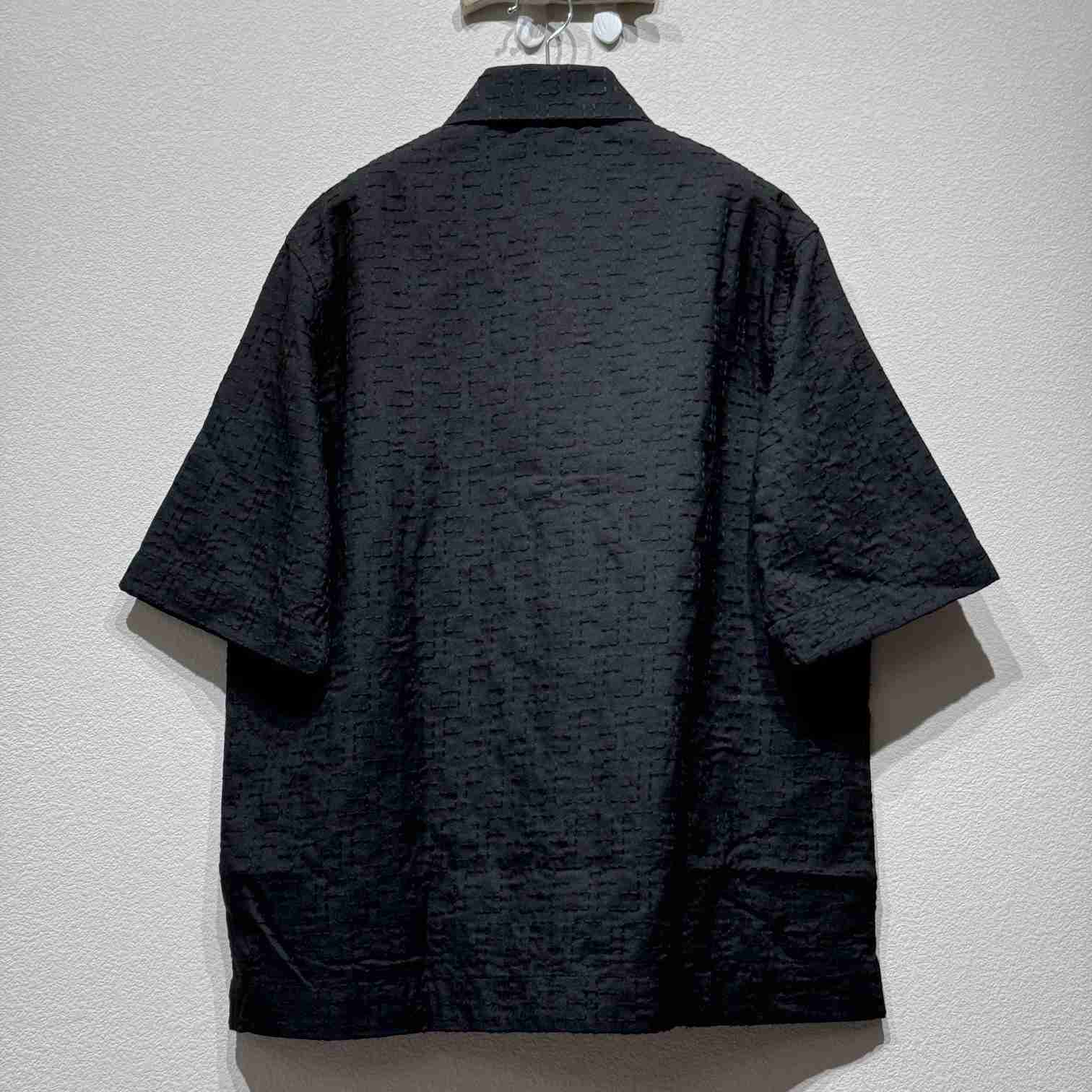 Fendi Black Linen FF Jacquard Shirt - FashionPlug