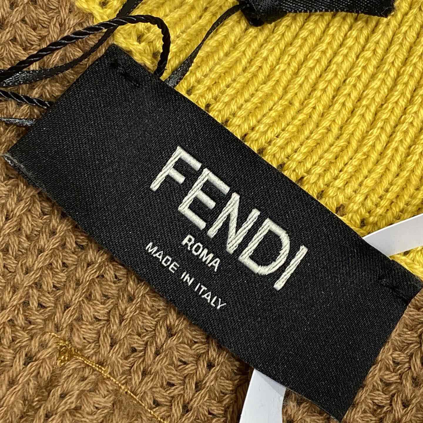 Fendi Yellow And Beige Cotton Jersey Polo Shirt - FashionPlug
