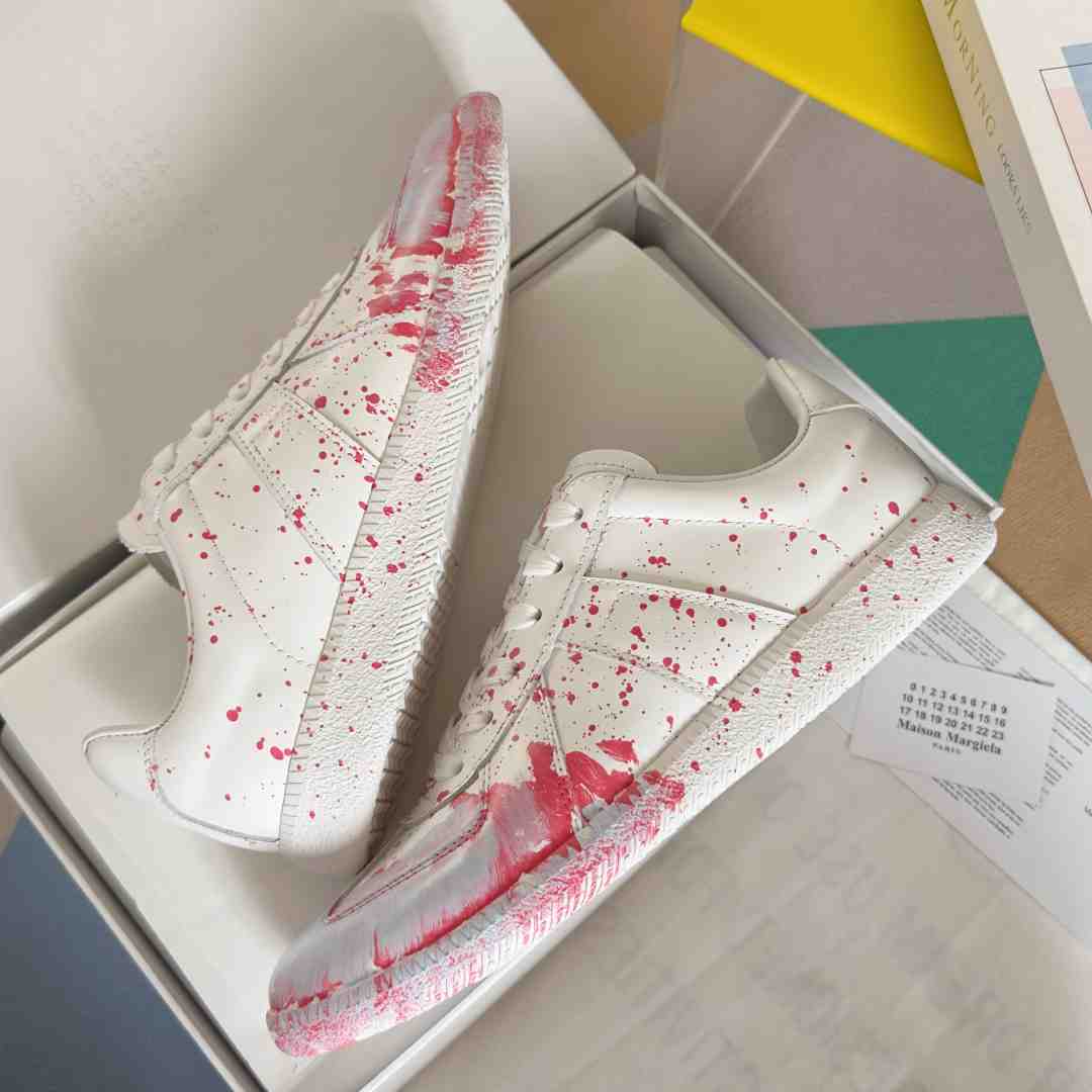 Maison Margiela Replica 'Paint Splatter - White Red' - FashionPlug