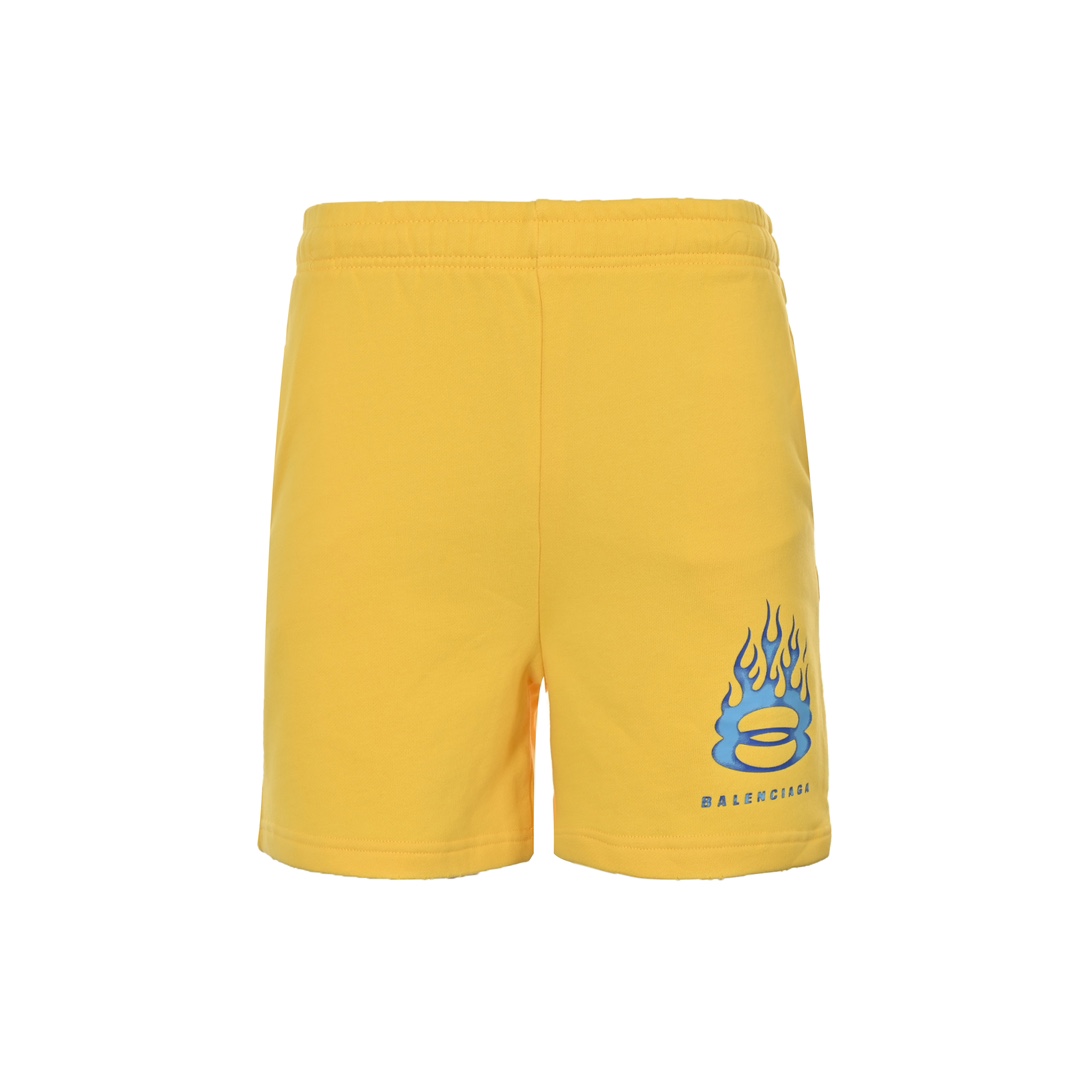 Balenciaga Sweat Shorts 'Faded Yellow' - FashionPlug
