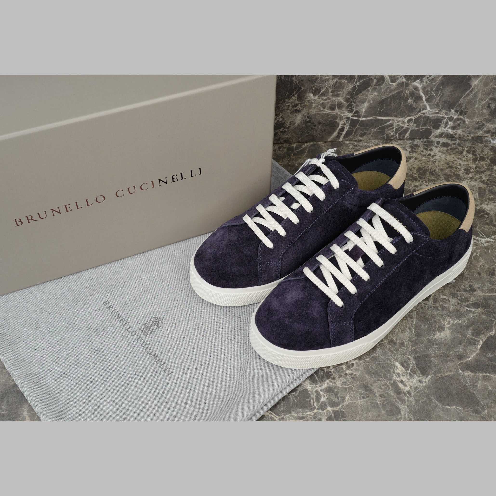 Brunello Cucinelli Suede Sneakers - FashionPlug