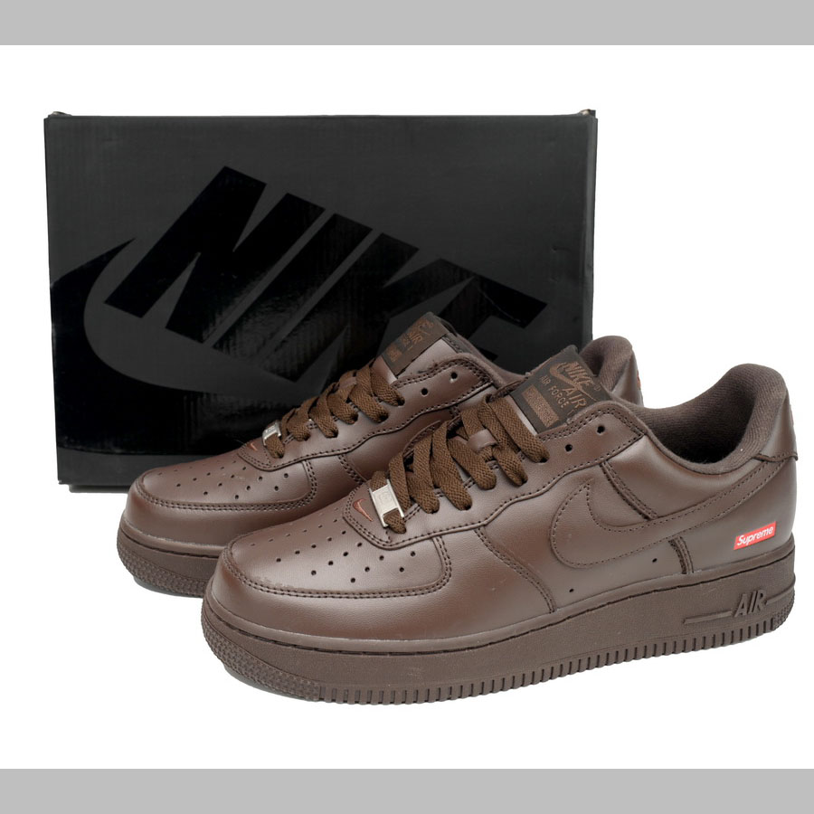 Supreme x Air Force 1 Low 'Box Logo - Baroque Brown' - FashionPlug