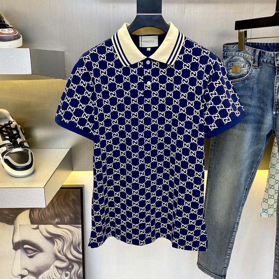 Gucci GG Cotton Jersey Jacquard Polo Shirt - FashionPlug