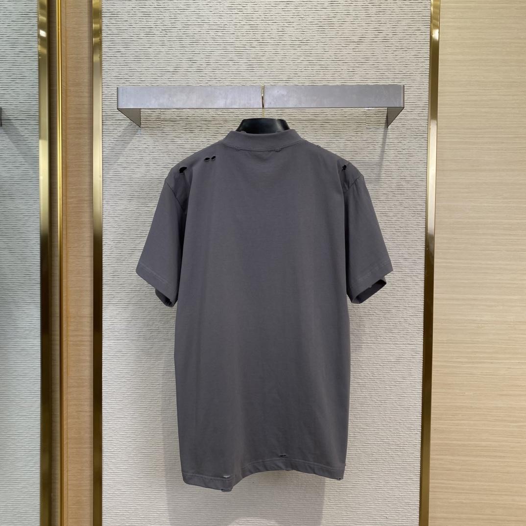 Balenciaga Human Being Shifted T-Shirt In Dark Grey - FashionPlug