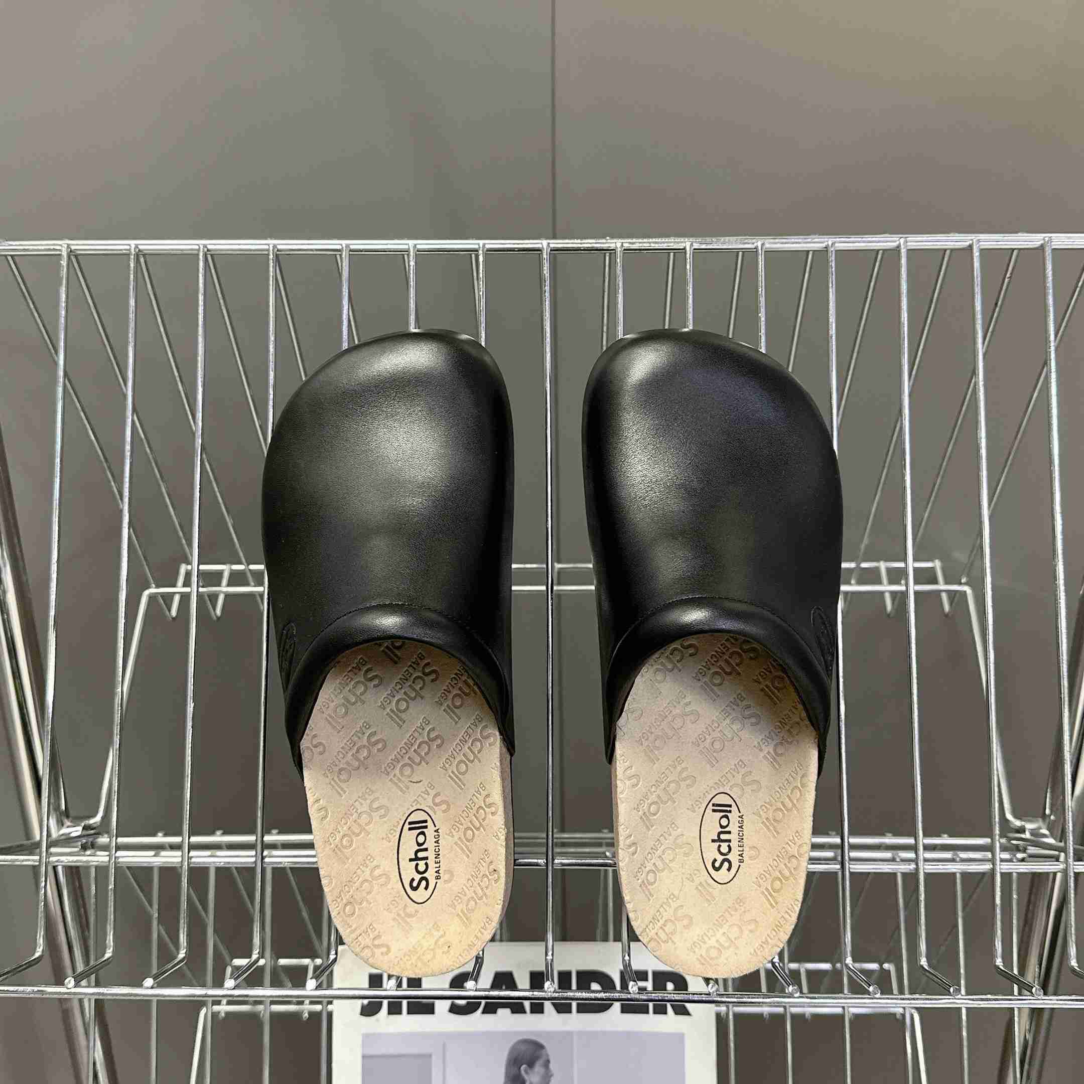 Balenciaga Scholl Flat Mule In Black - FashionPlug