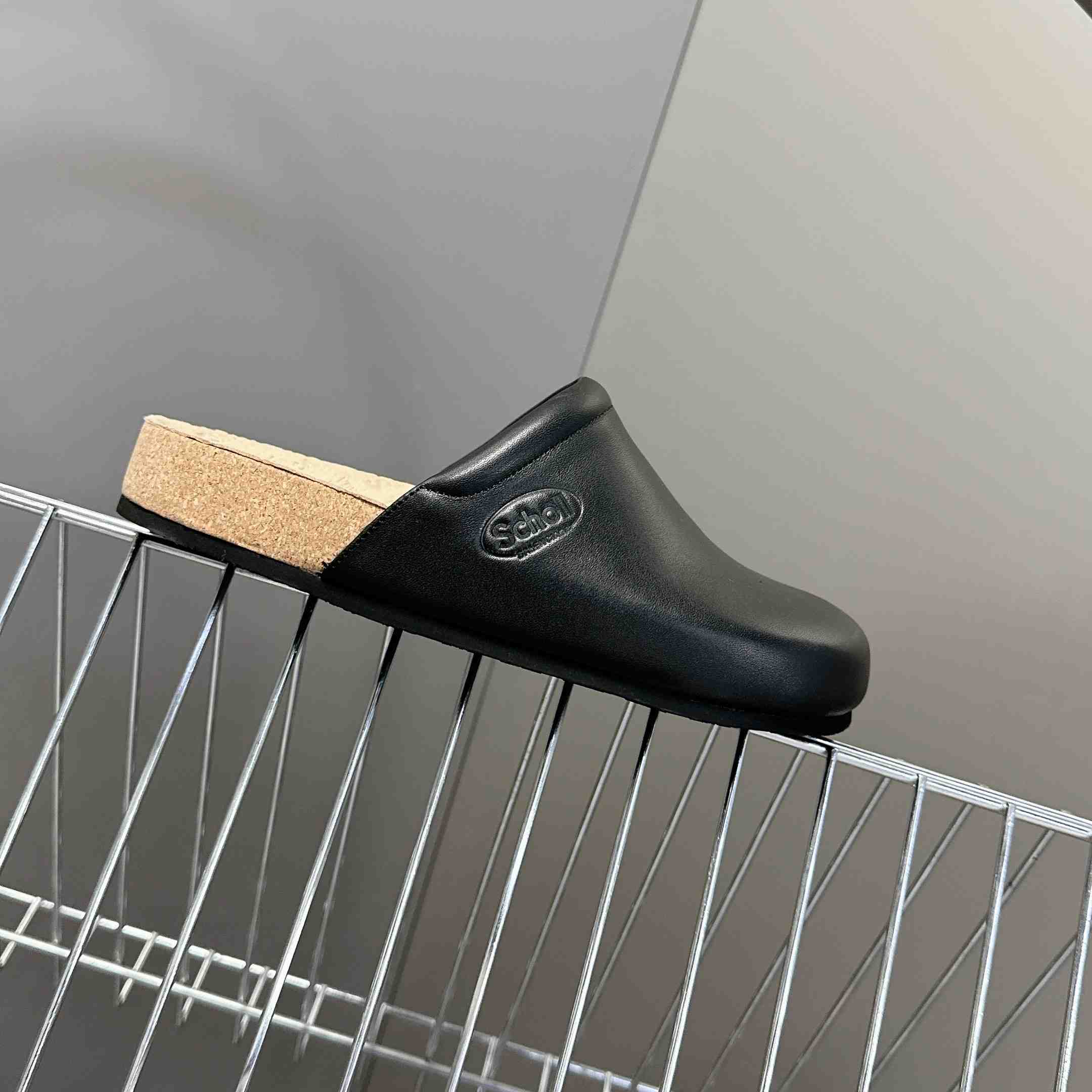 Balenciaga Scholl Flat Mule In Black - FashionPlug