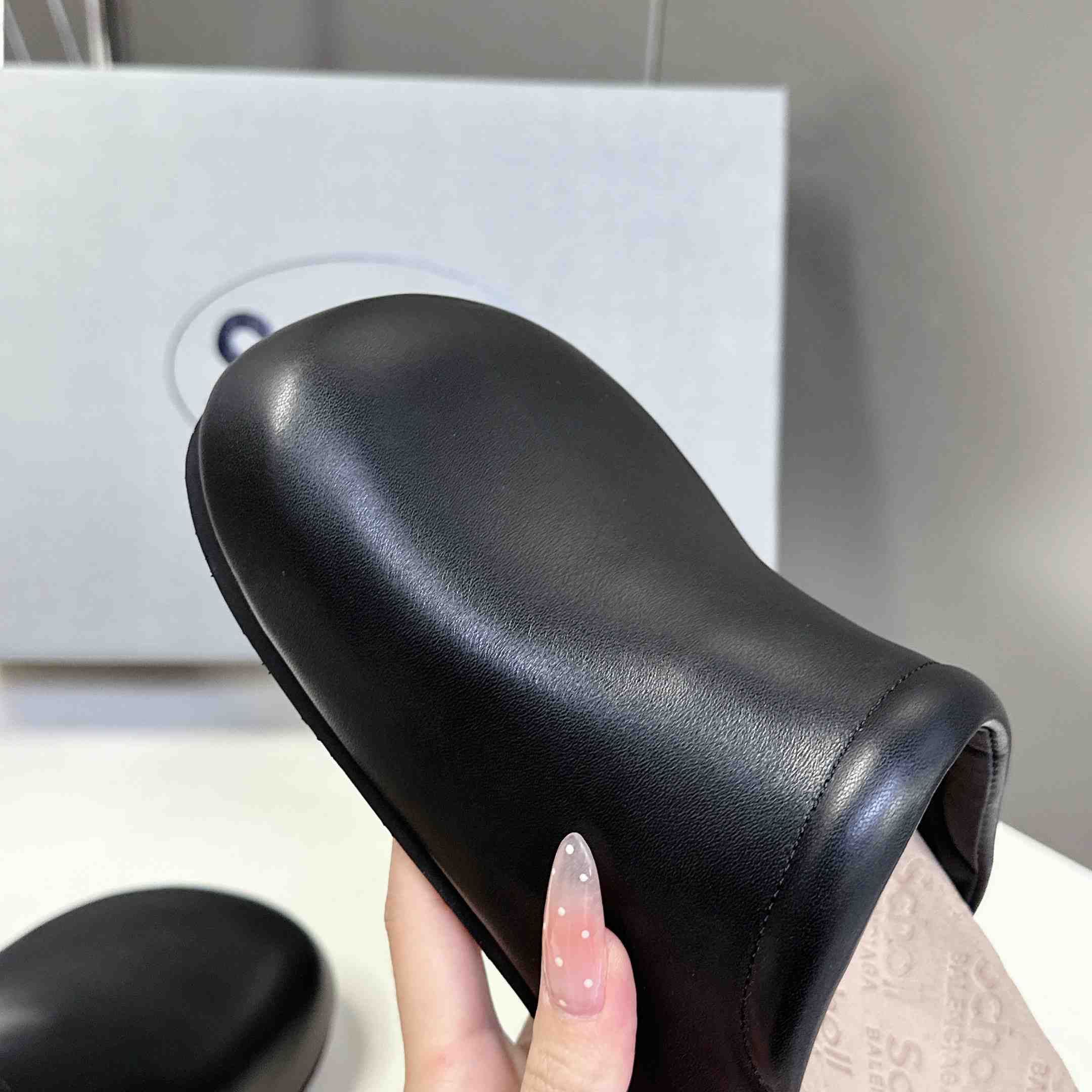 Balenciaga Scholl Flat Mule In Black - FashionPlug