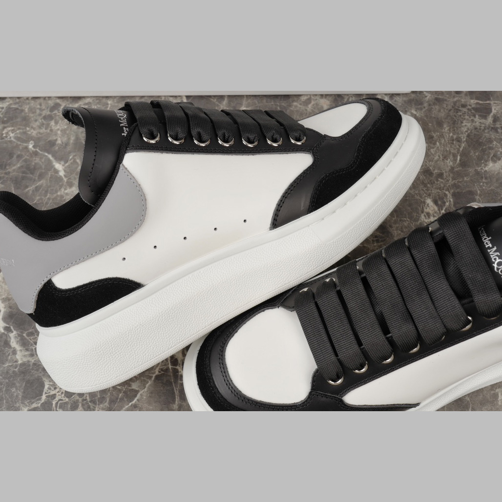 Alexander McQueen Oversized Sneaker 'Black White Grey' - FashionPlug