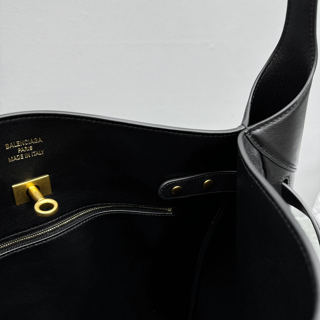 Balenciaga Bel Air Hobo Bag Large In Black  - FashionPlug