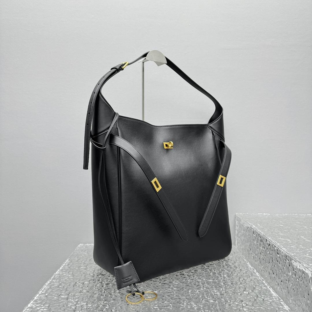 Balenciaga Bel Air Hobo Bag Large In Black  - FashionPlug