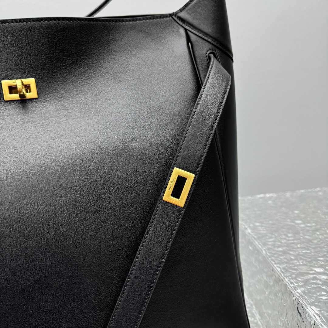 Balenciaga Bel Air Hobo Bag Large In Black  - FashionPlug
