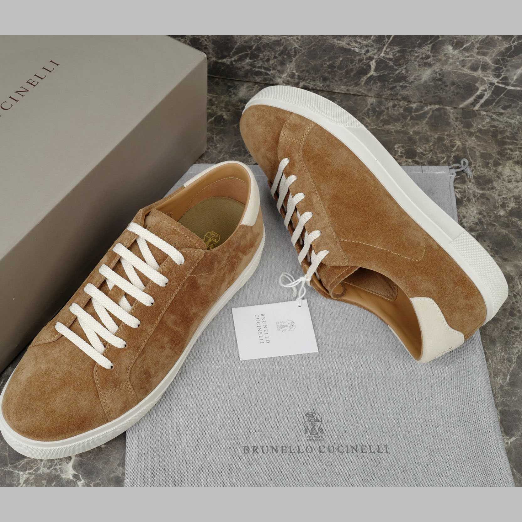 Brunello Cucinelli Suede Sneakers - FashionPlug