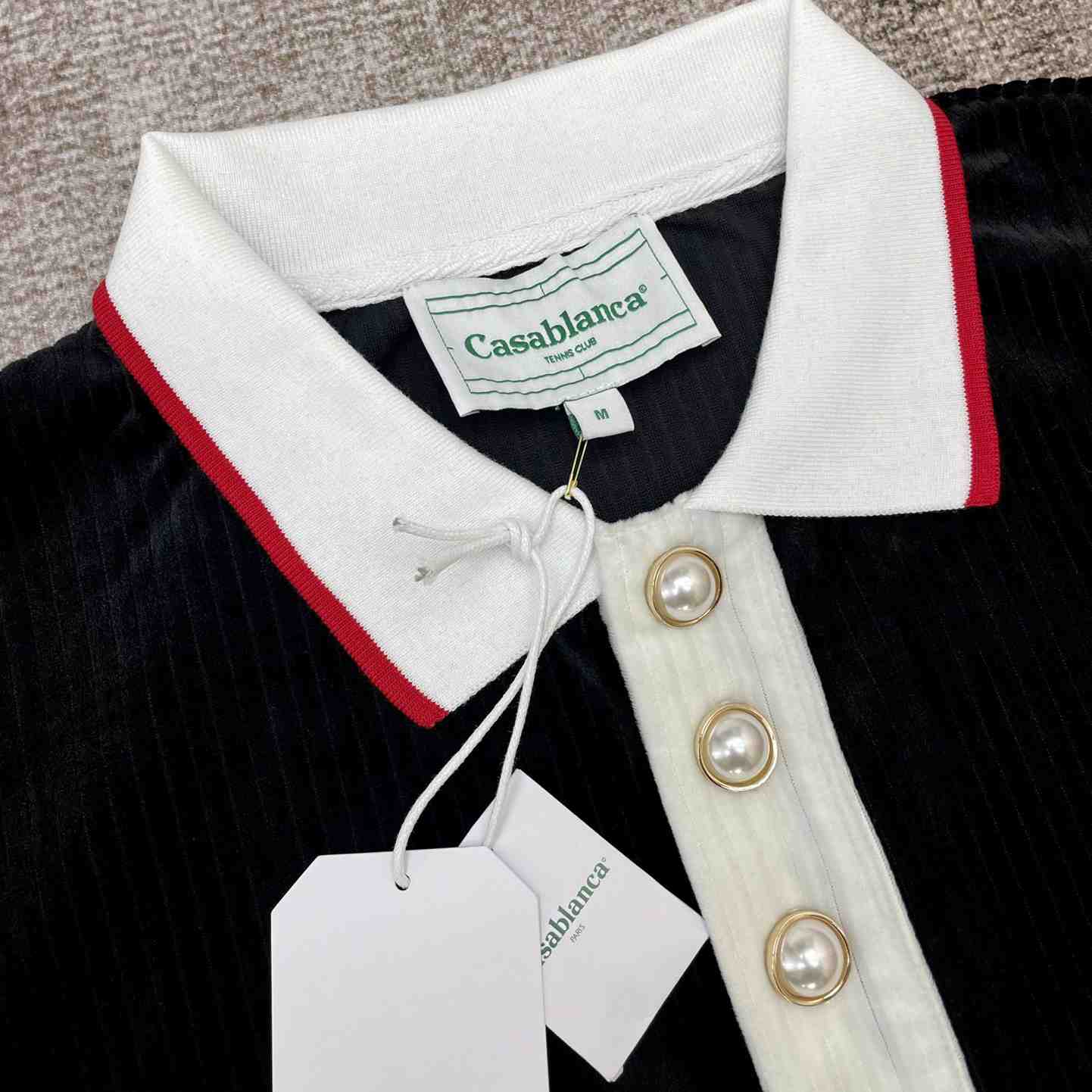 Casablanca Rib Velour Polo Shirt   c878 - FashionPlug