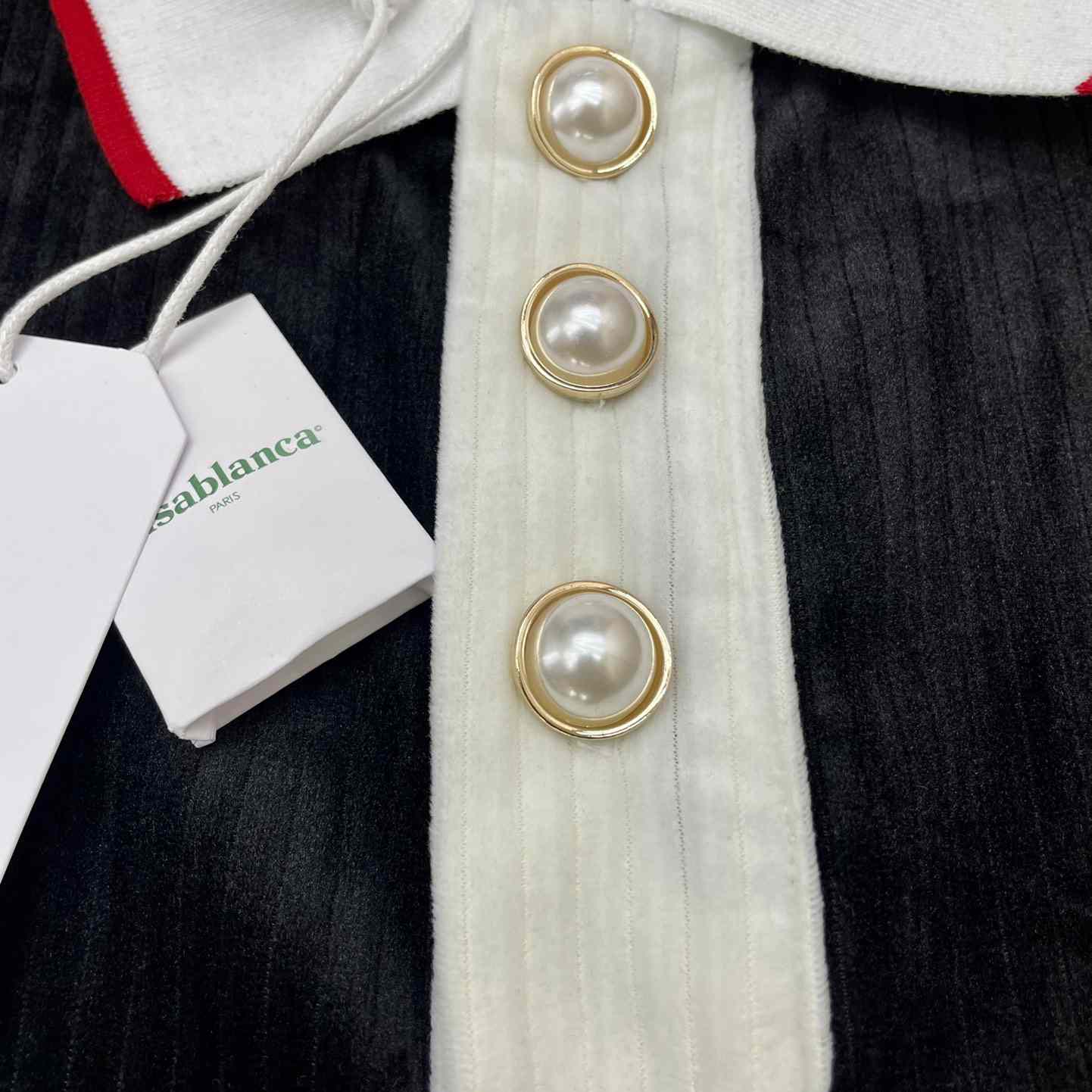 Casablanca Rib Velour Polo Shirt   c878 - FashionPlug