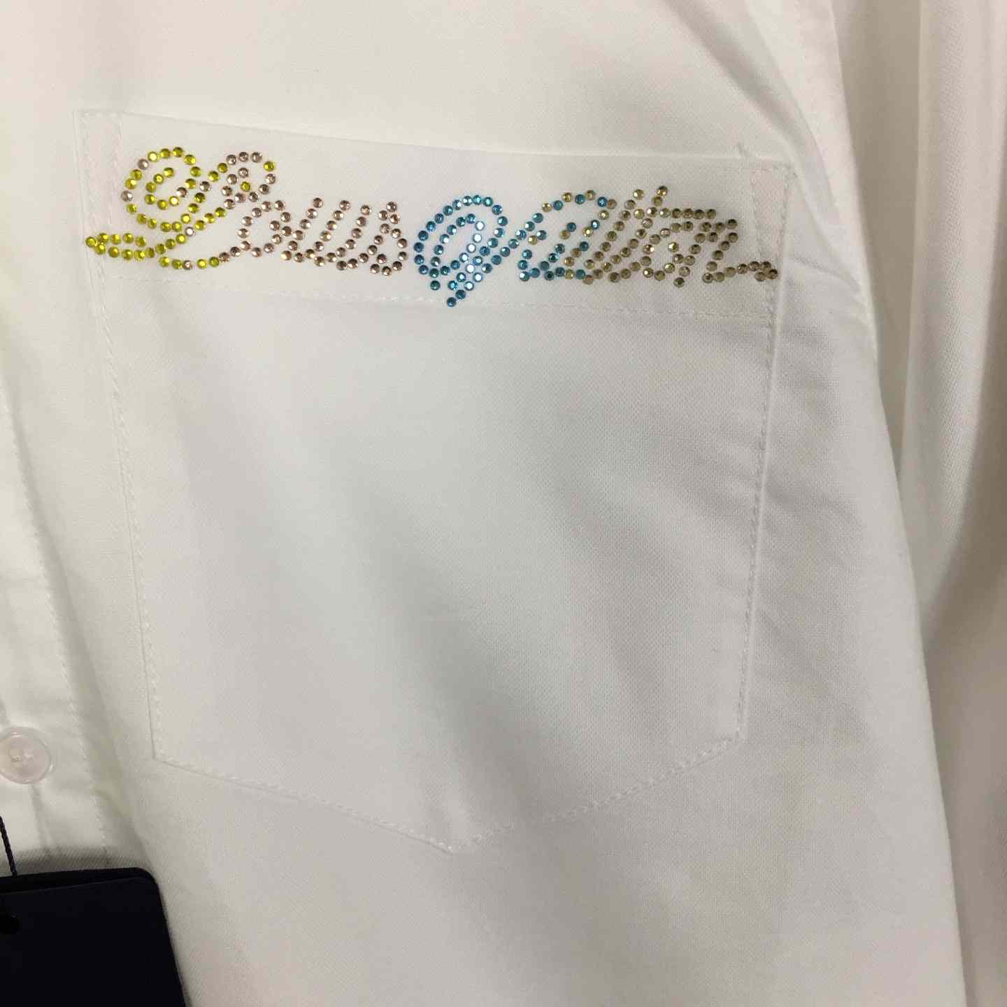 Louis Vuitton Embellished Long-Sleeved Cotton Shirt  1AGTQ5  - FashionPlug