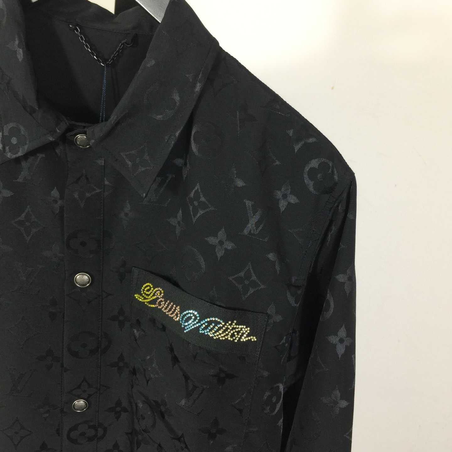 Louis Vuitton Monogram Moire Jacquard Silk Overshirt  1AGTGQ - FashionPlug