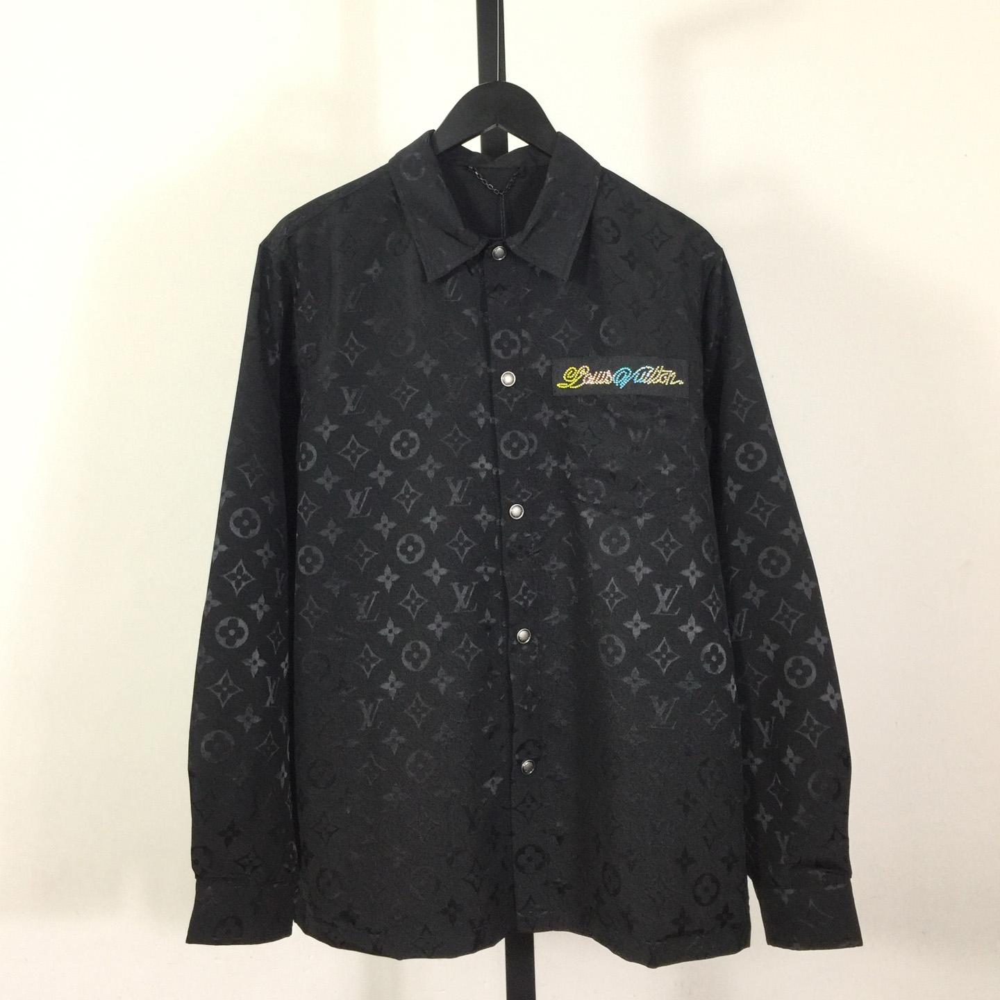 Louis Vuitton Monogram Moire Jacquard Silk Overshirt  1AGTGQ - FashionPlug