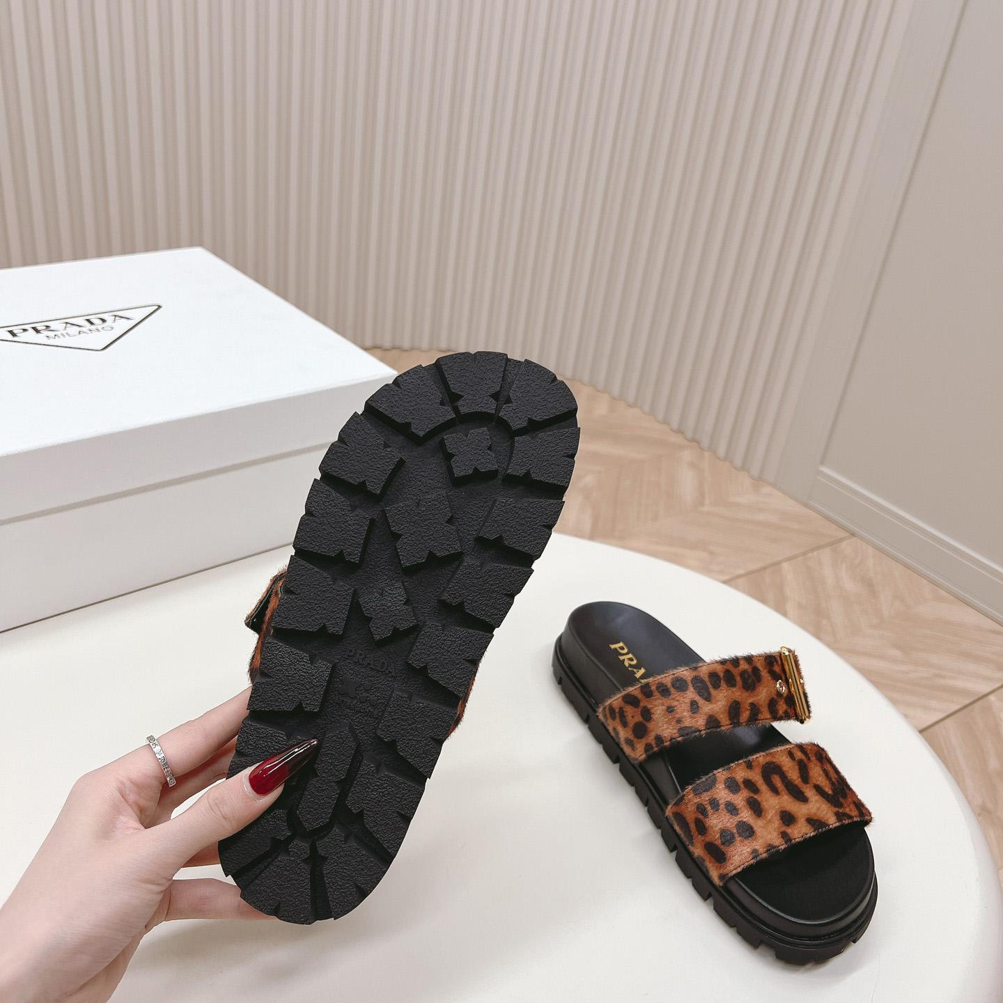 Prada Printed Leather Slides - FashionPlug