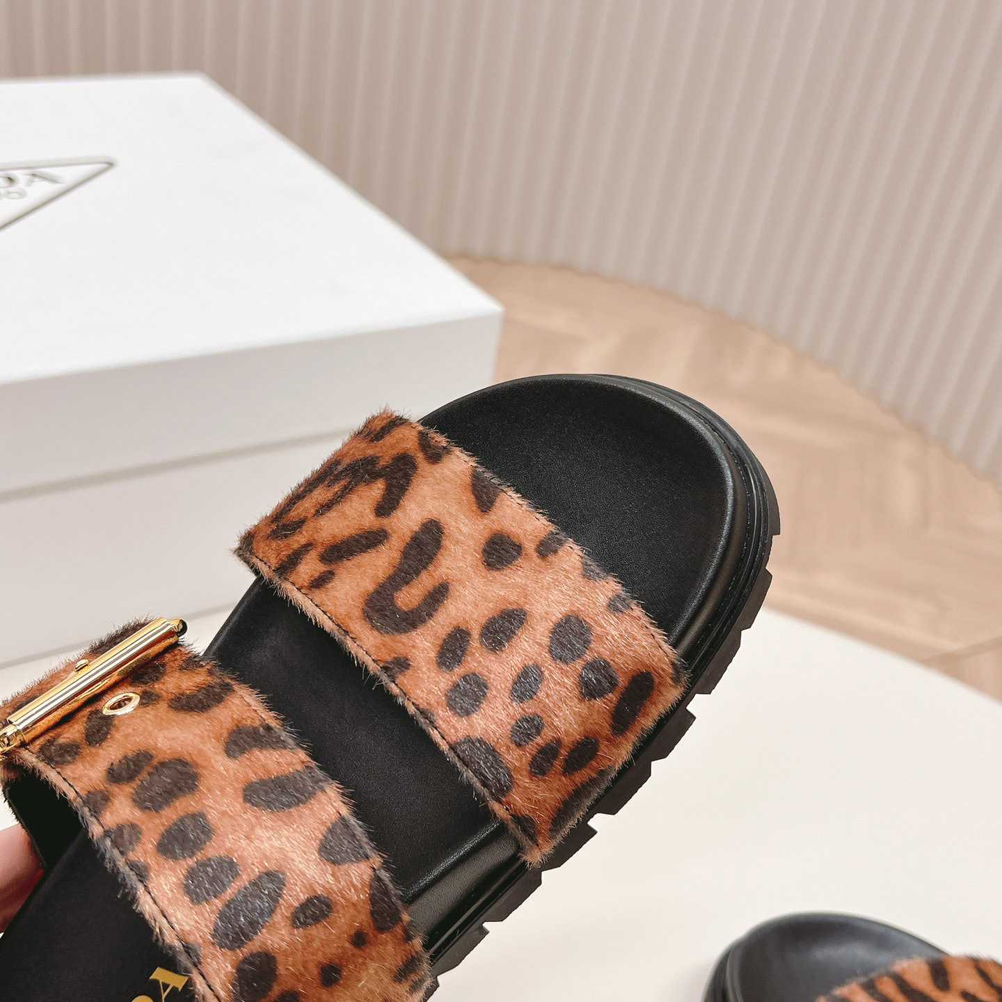 Prada Printed Leather Slides - FashionPlug