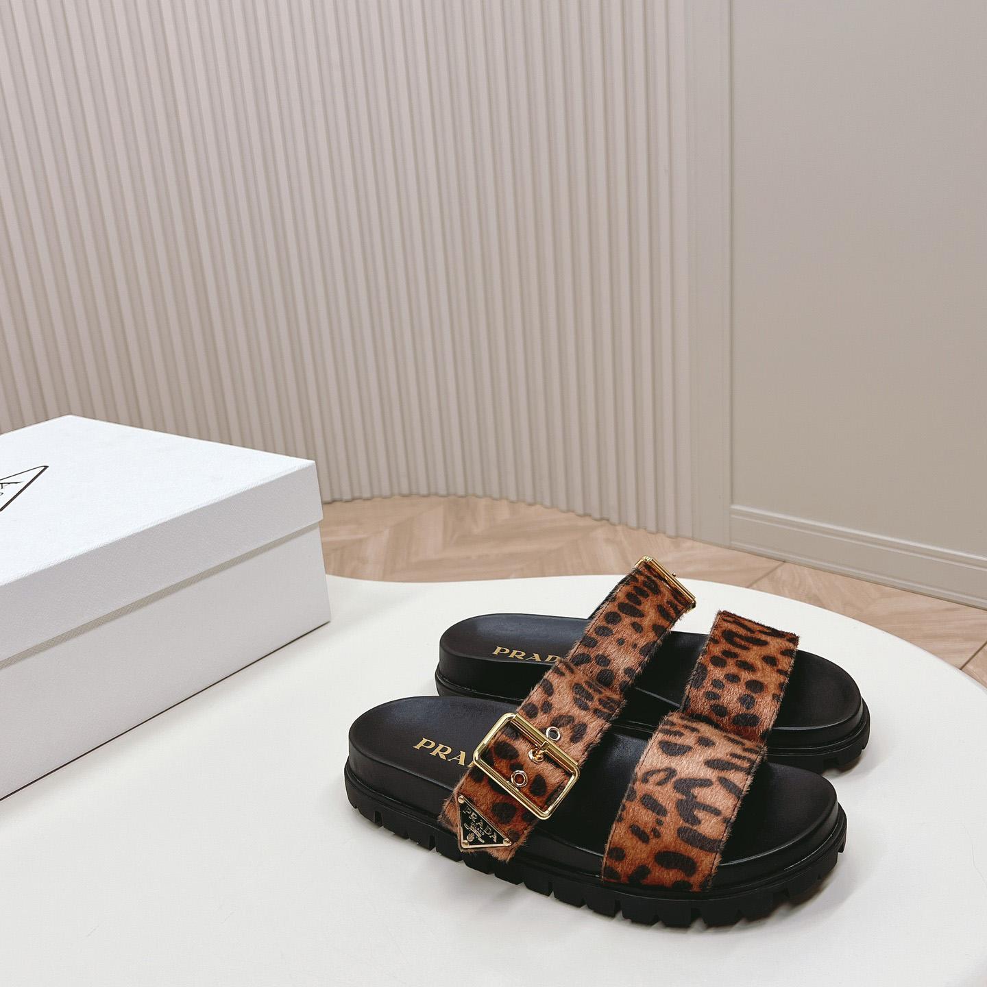 Prada Printed Leather Slides - FashionPlug