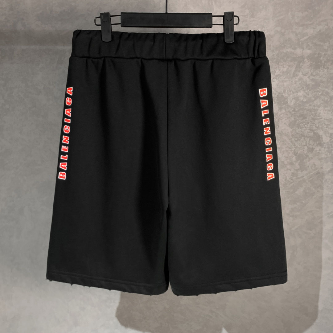 Balenciaga Cotton Logo Shorts - FashionPlug