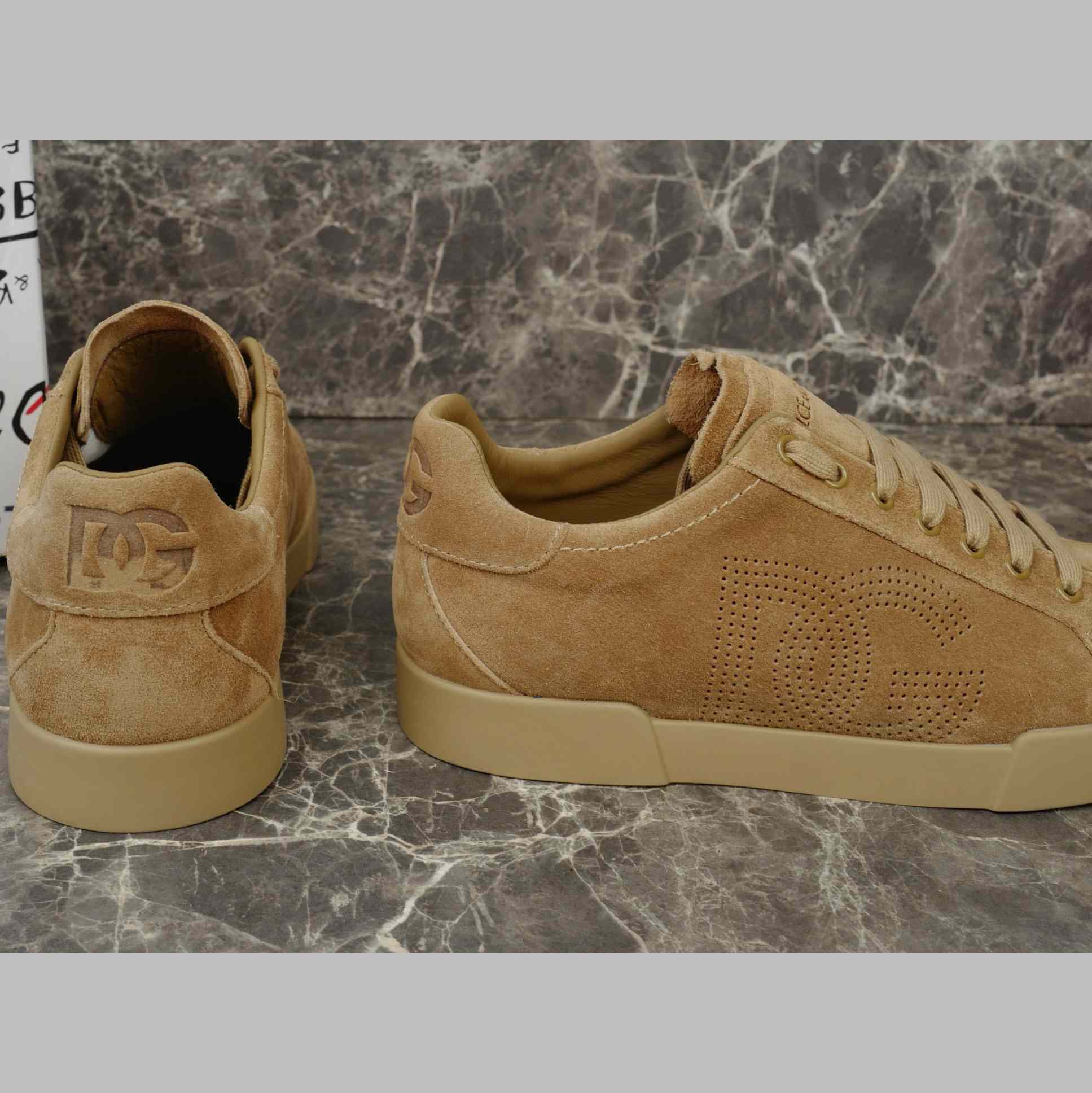Dolce & Gabbana Calfskin Strobel Portofino Light Sneakers - FashionPlug