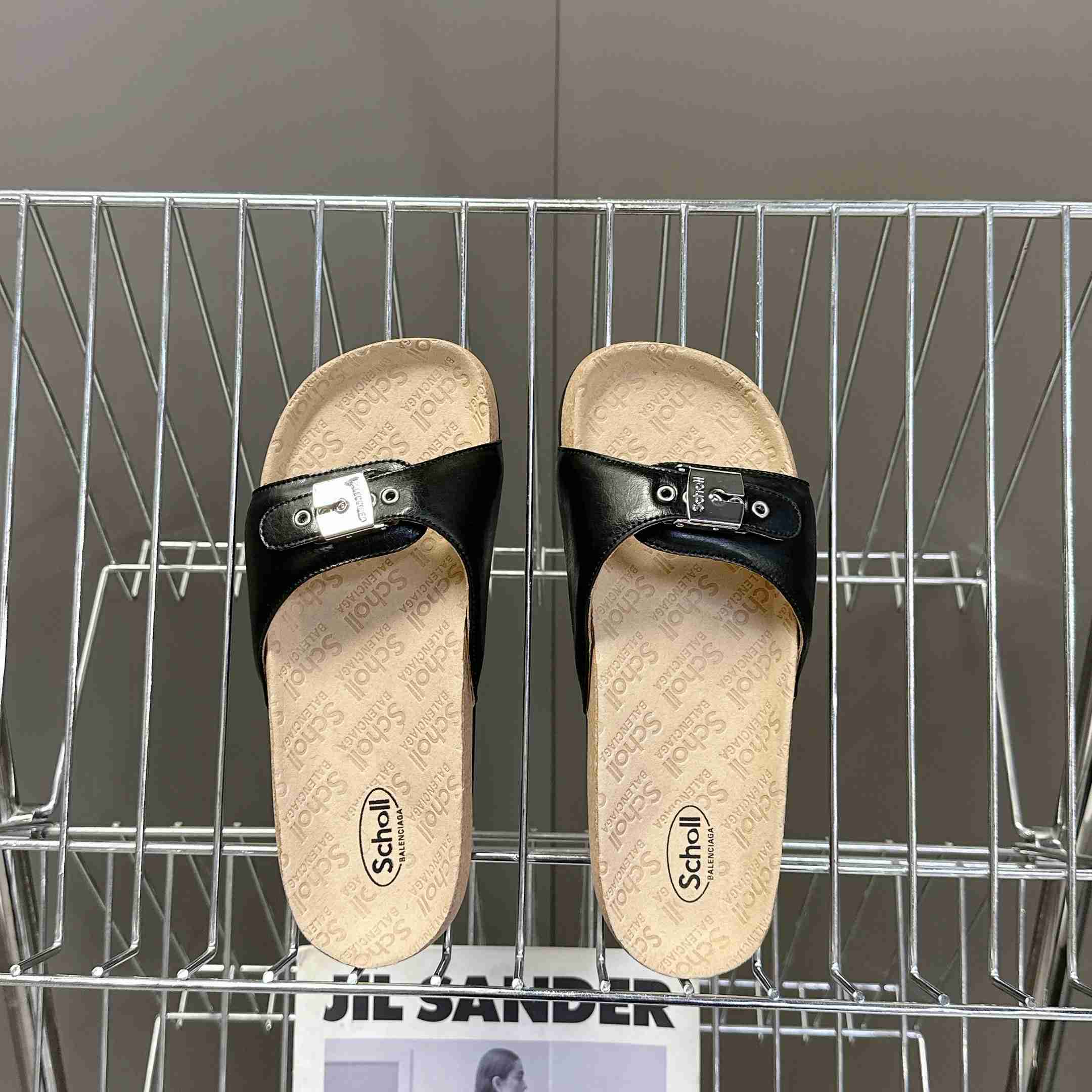 Balenciaga Scholl Flat Sandal In Black - FashionPlug