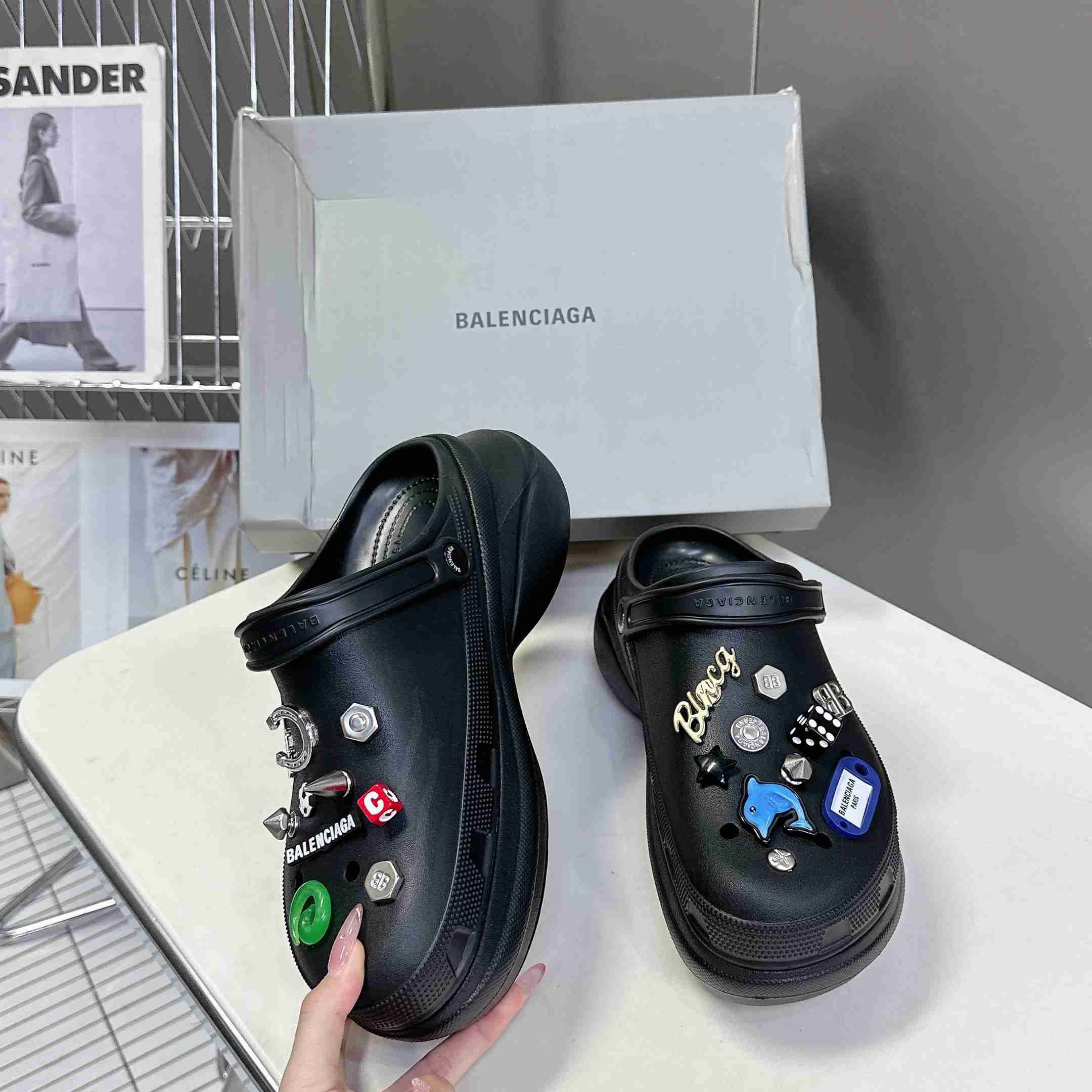 Balenciaga Crocs™ Mule In Black - FashionPlug