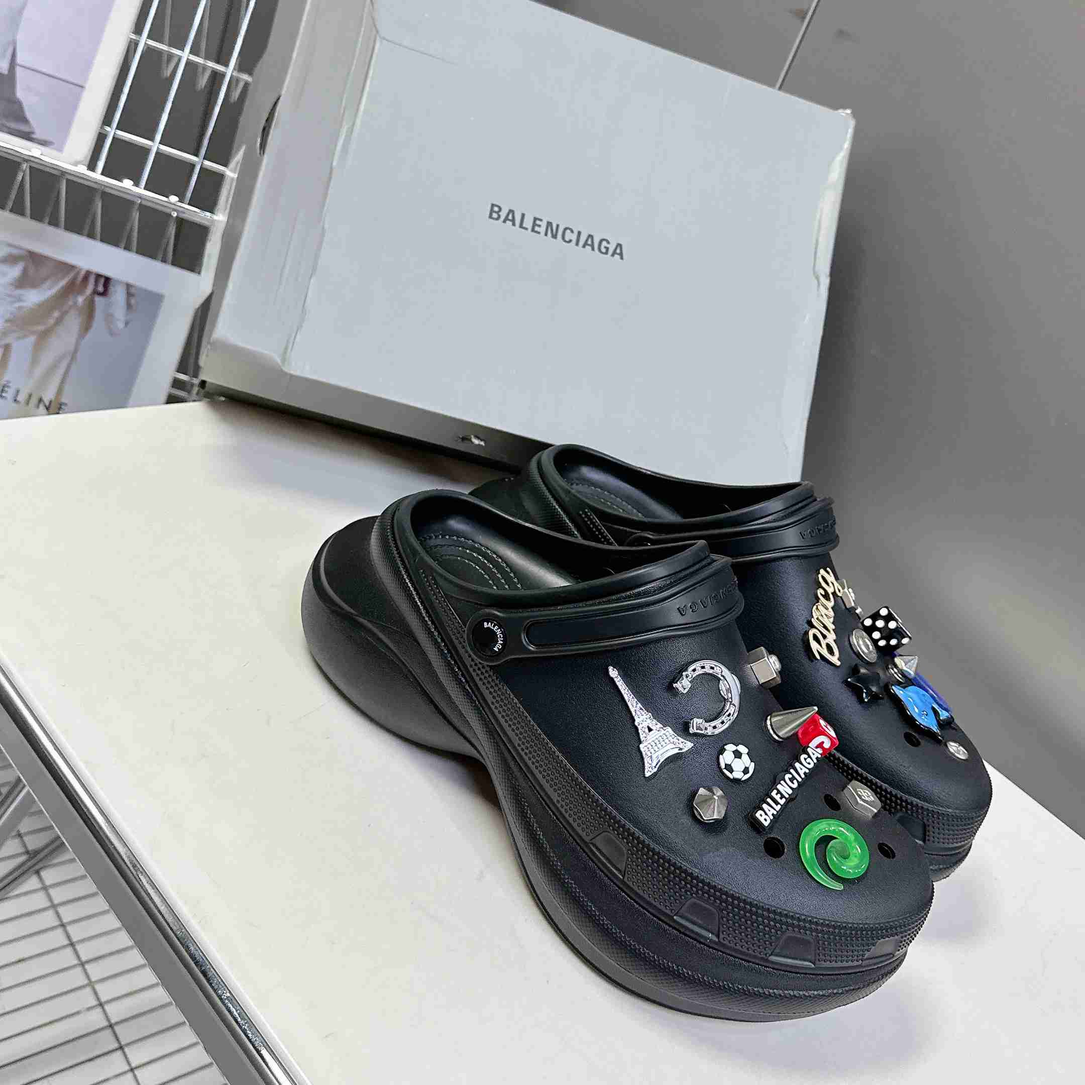 Balenciaga Crocs™ Mule In Black - FashionPlug
